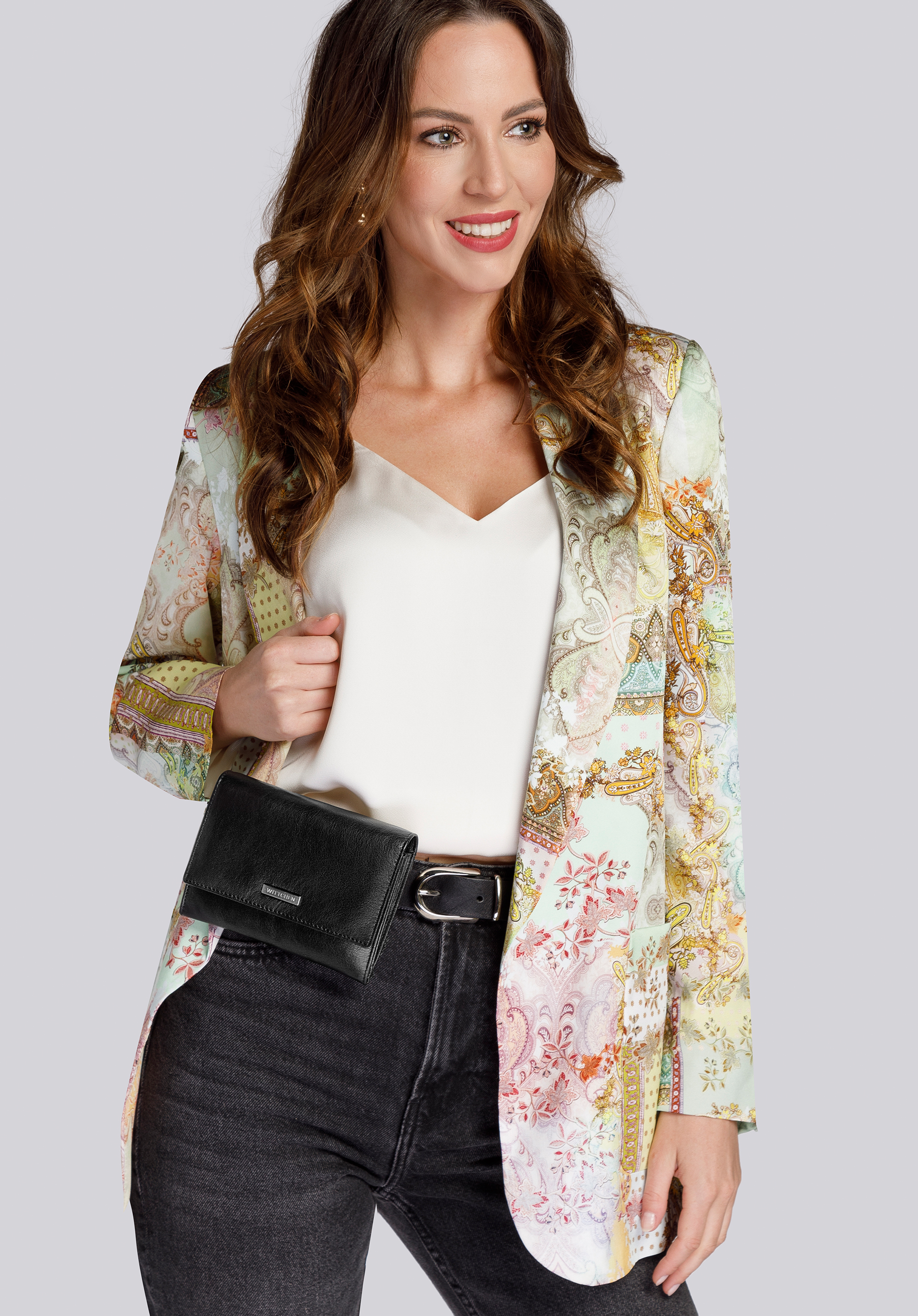 Damski portfelik crossbody ze skóry