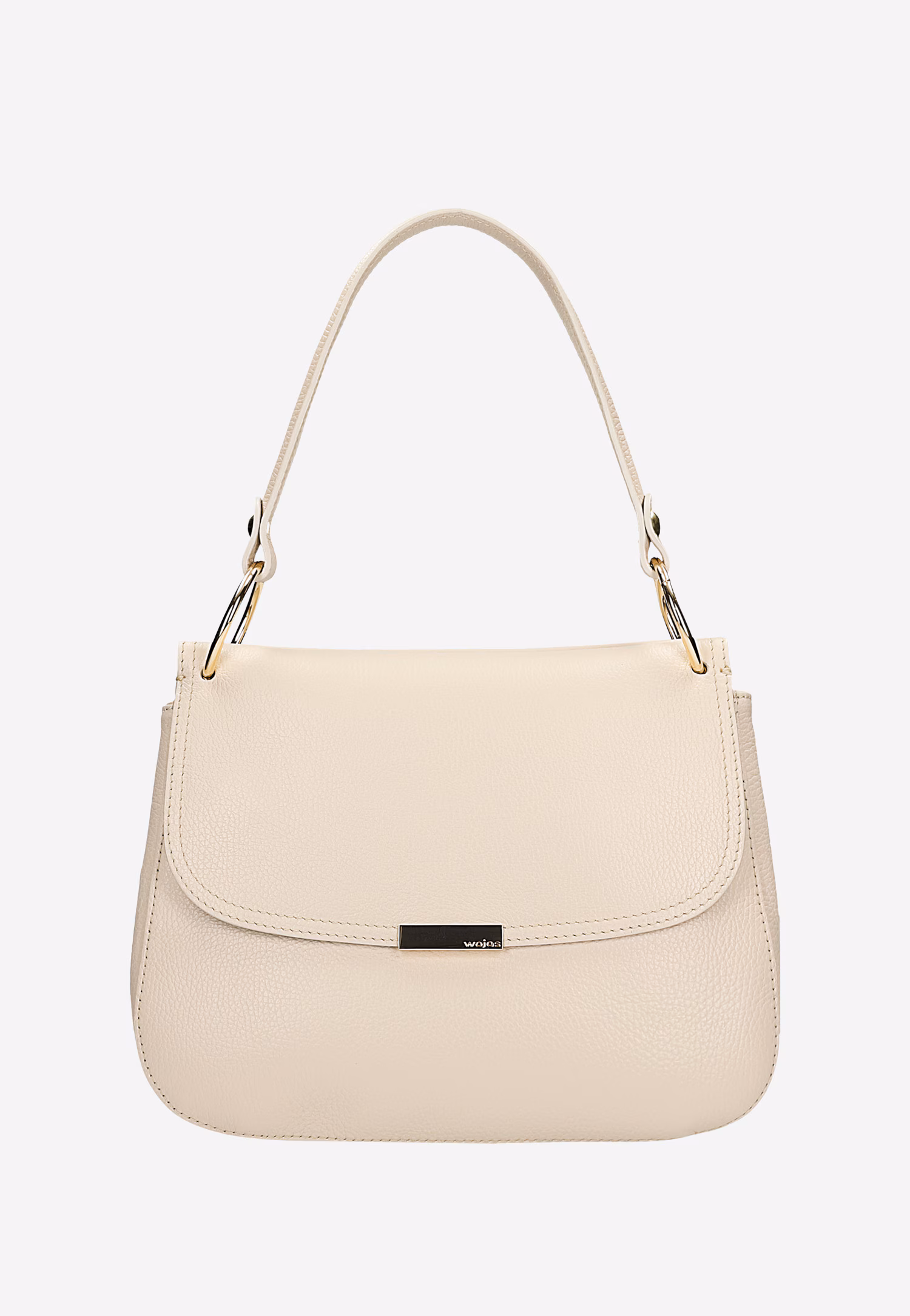 Jasnobeżowa skórzana torebka damska