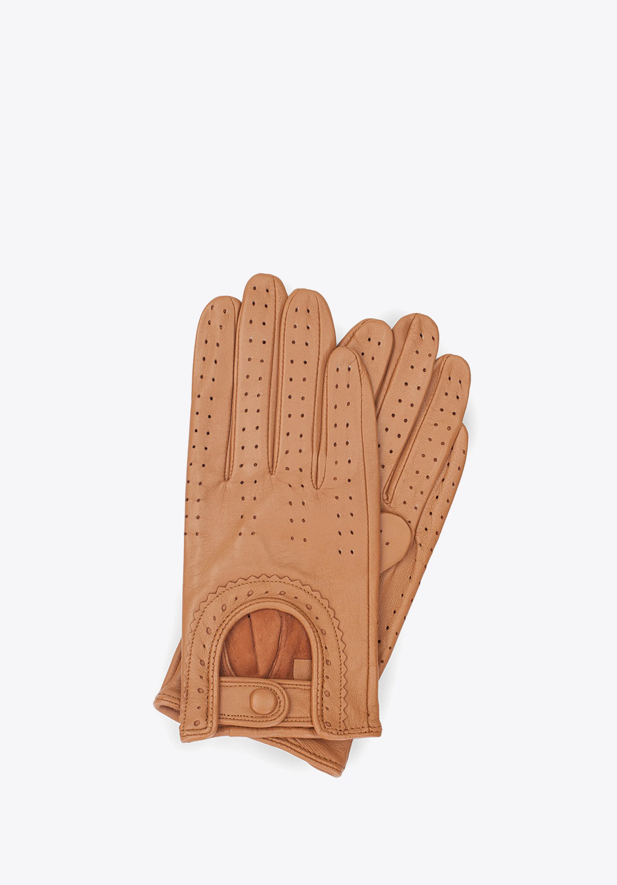 Damskie rękawiczki skórzane samochodowe