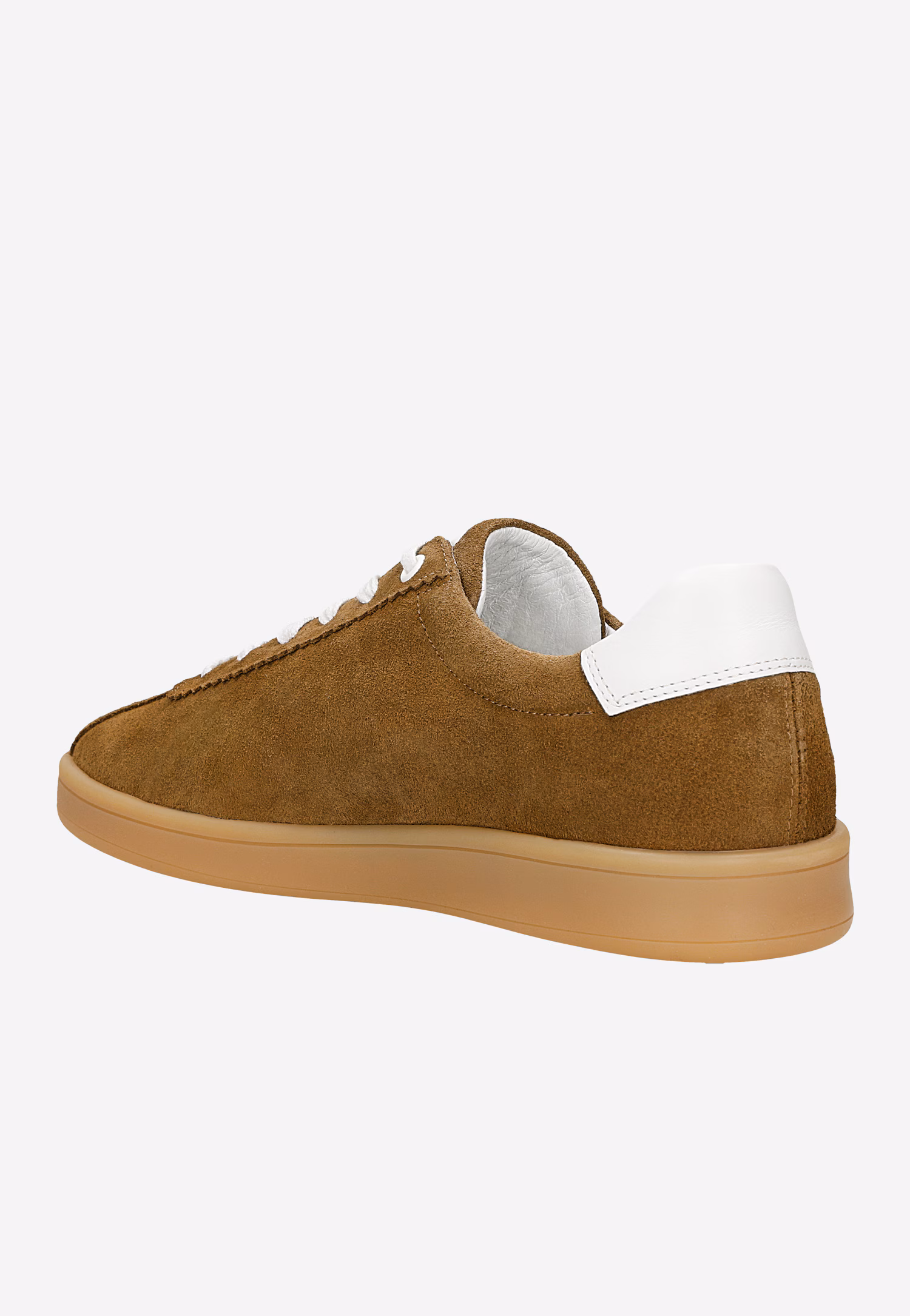 Jasnobrązowe trampki męskie z białymi wstawkami