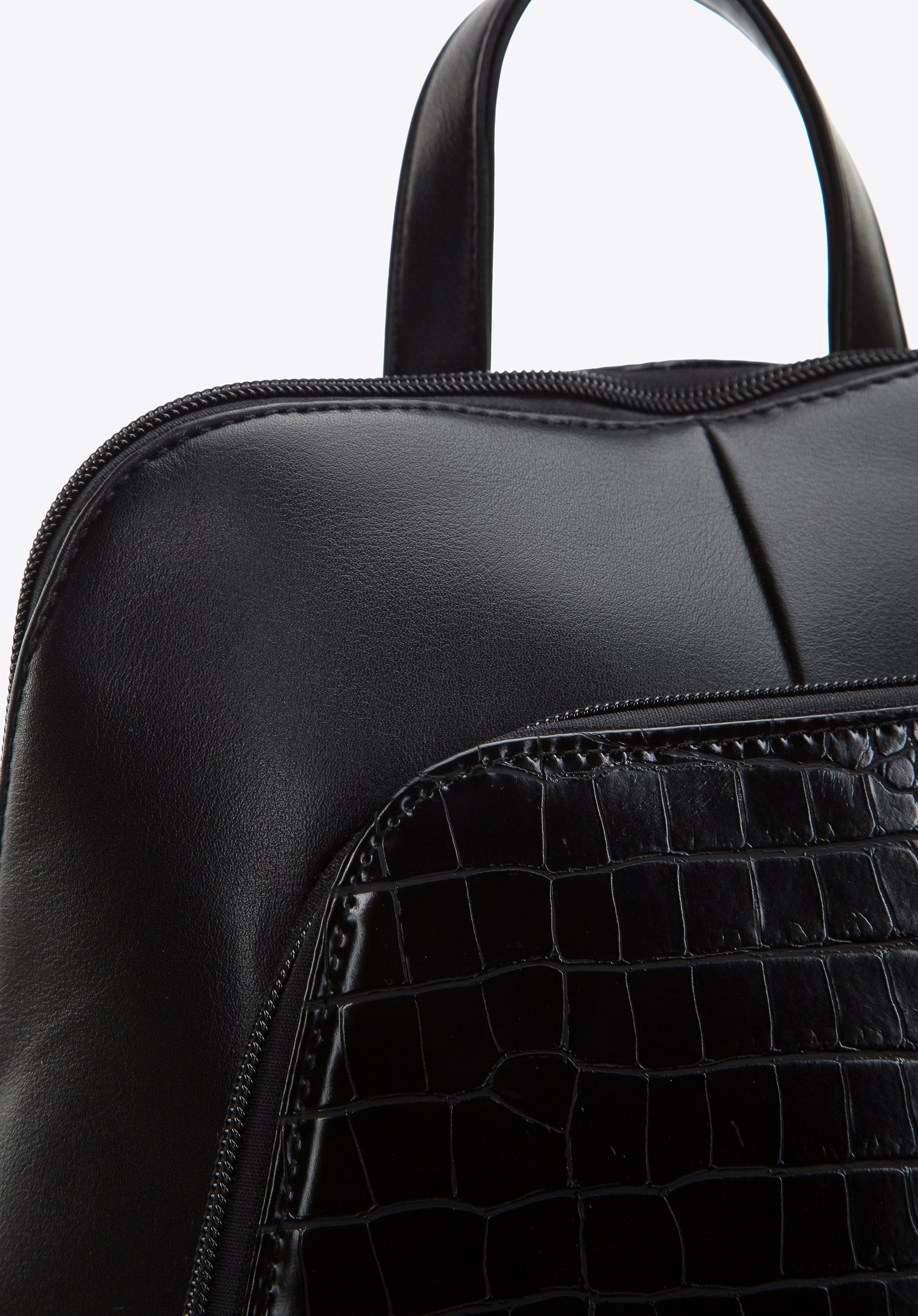 Damski plecak z ekoskóry o dwóch fakturach trapezowy