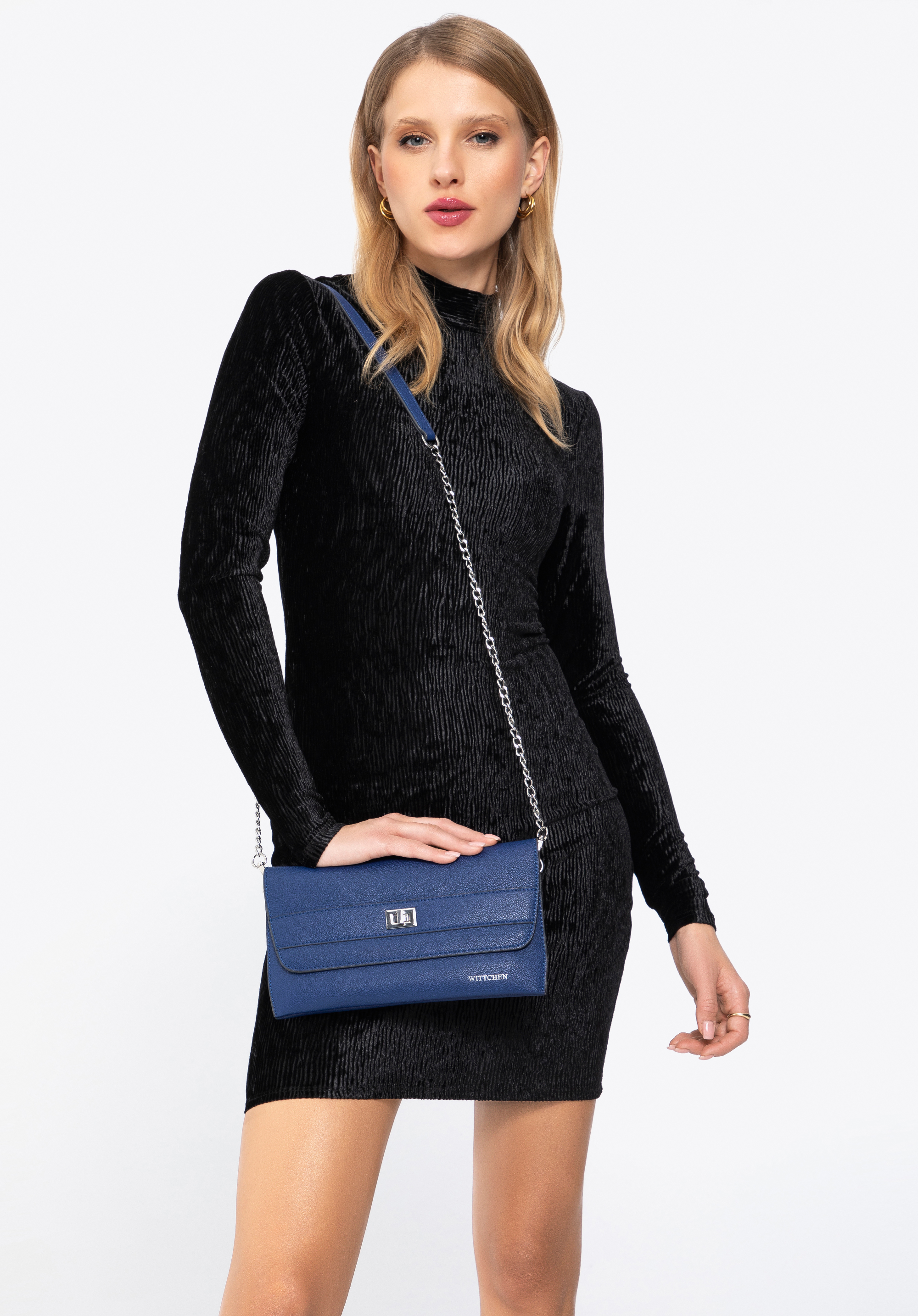 Torebka wieczorowa ze skóry groszkowej