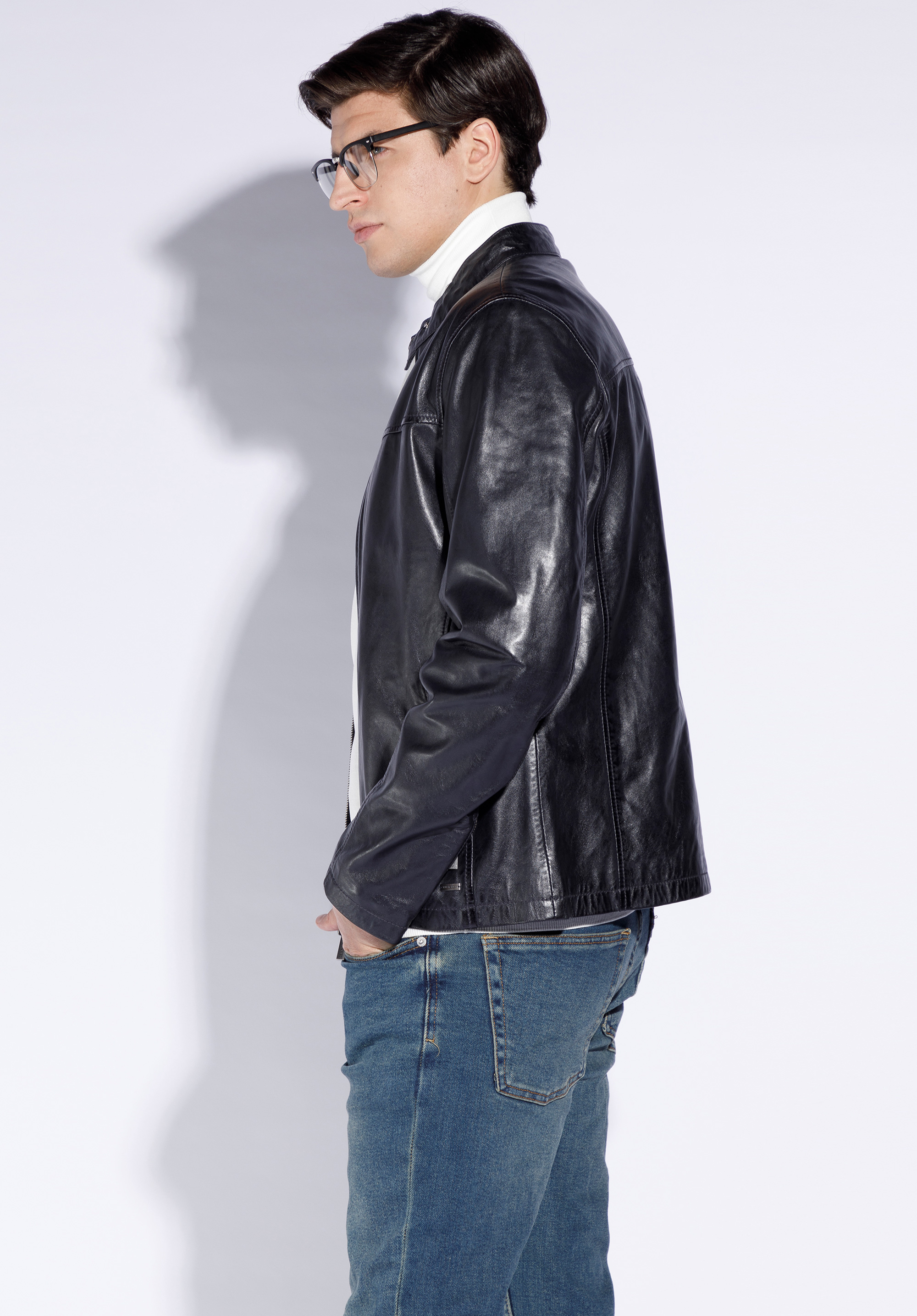 Męska kurtka skórzana prosta