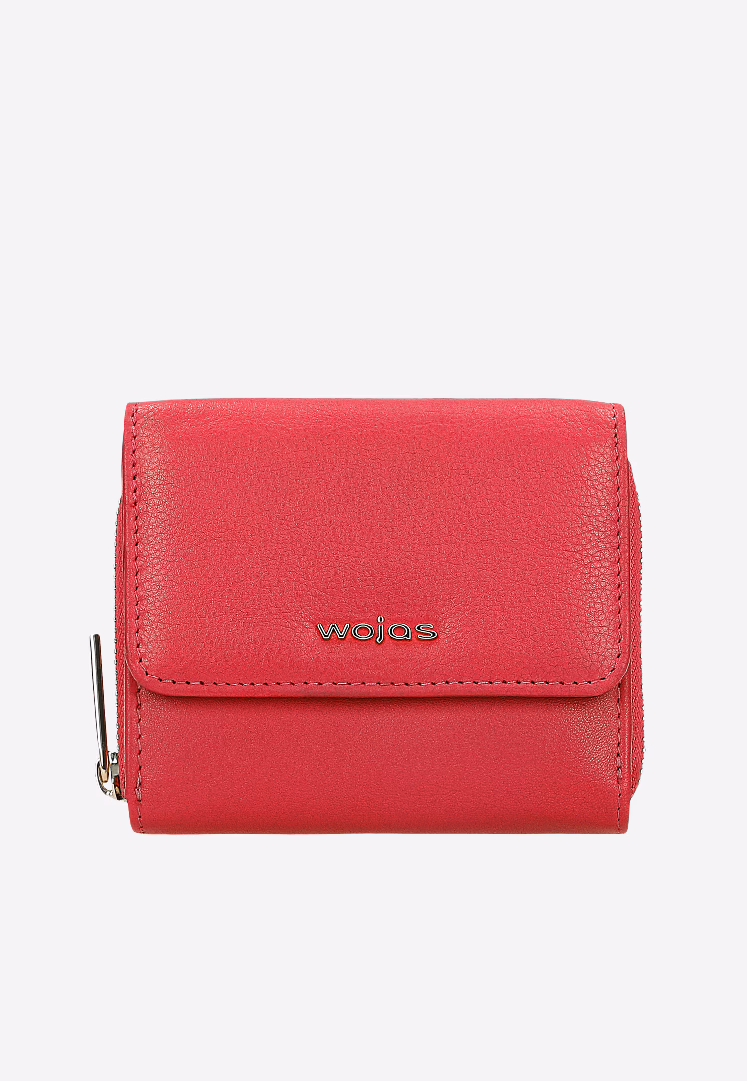 Mały czerwony portfel damski ze skóry licowej