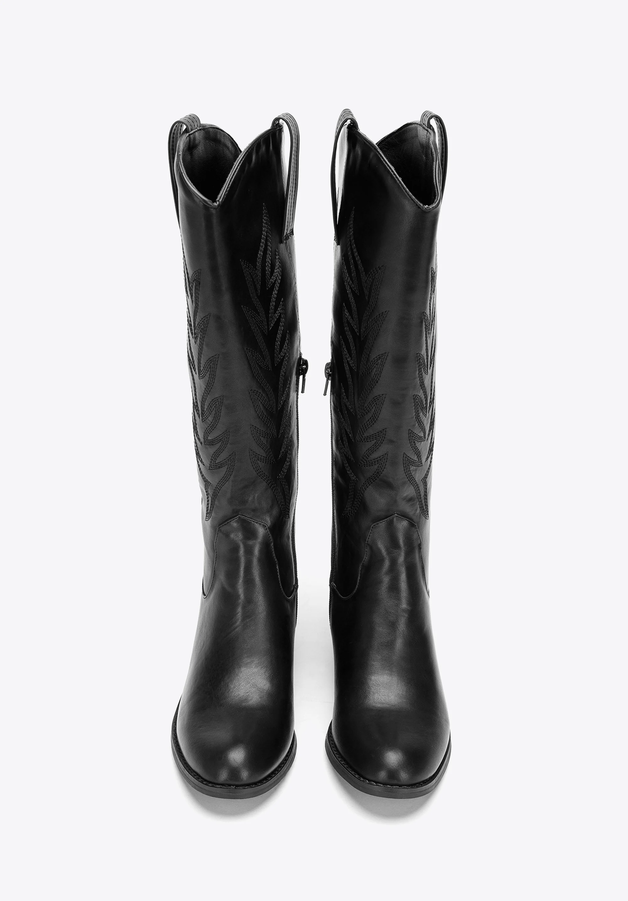 Damskie kowbojki z haftem wysokie