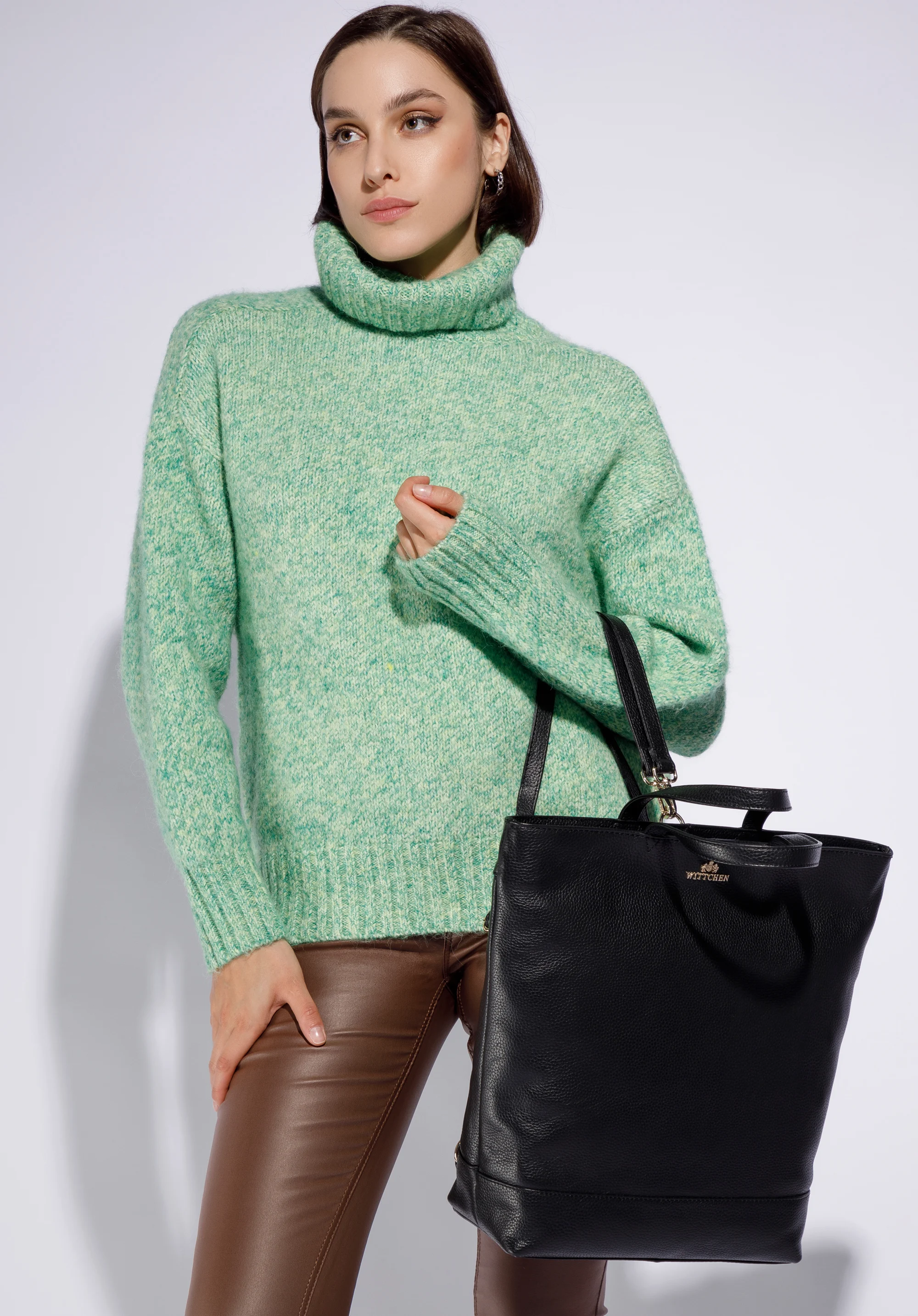 Torebka shopperka skórzana z funkcją plecaka