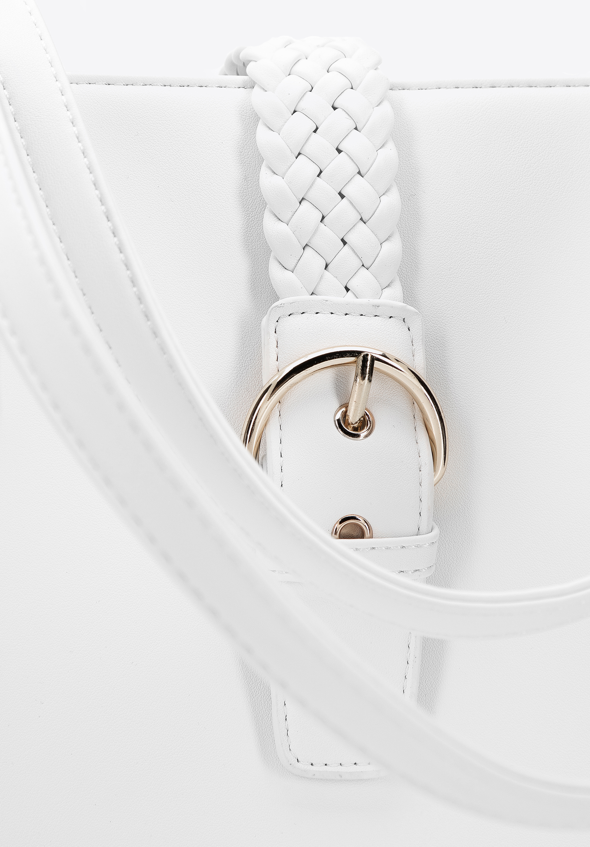 Torebka shopperka z paskiem z plecionki