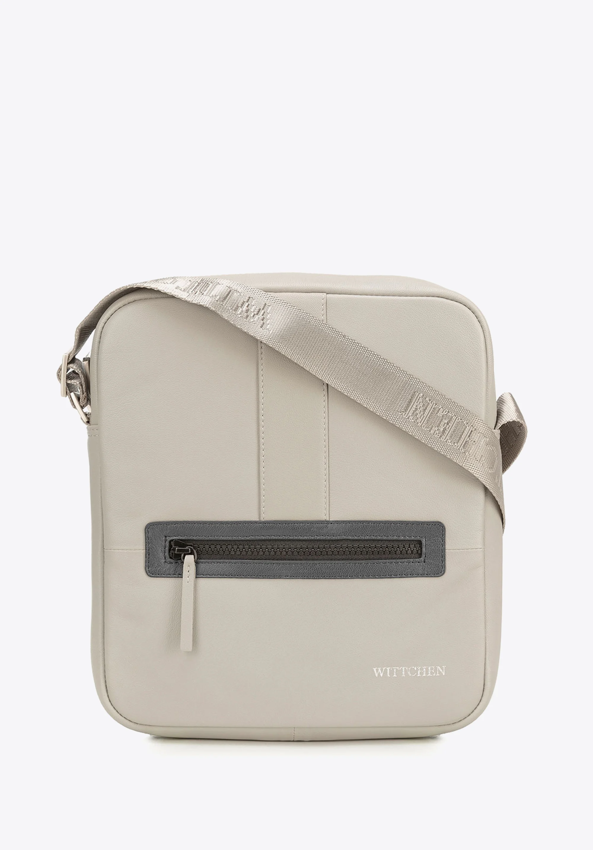 Męska listonoszka skórzana stębnowana średnia