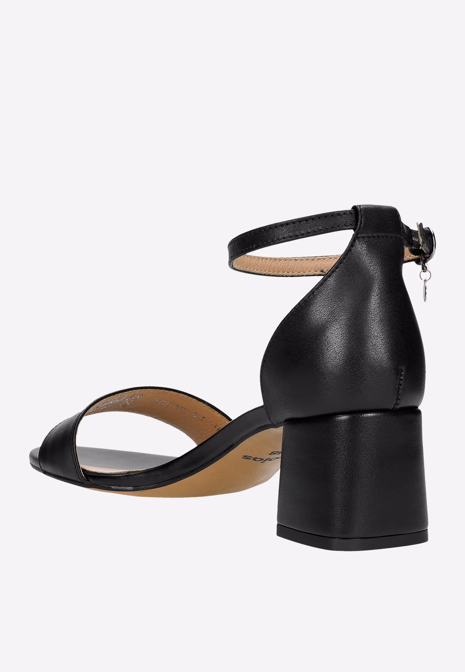 Czarne klasyczne sandały damskie na obcasie