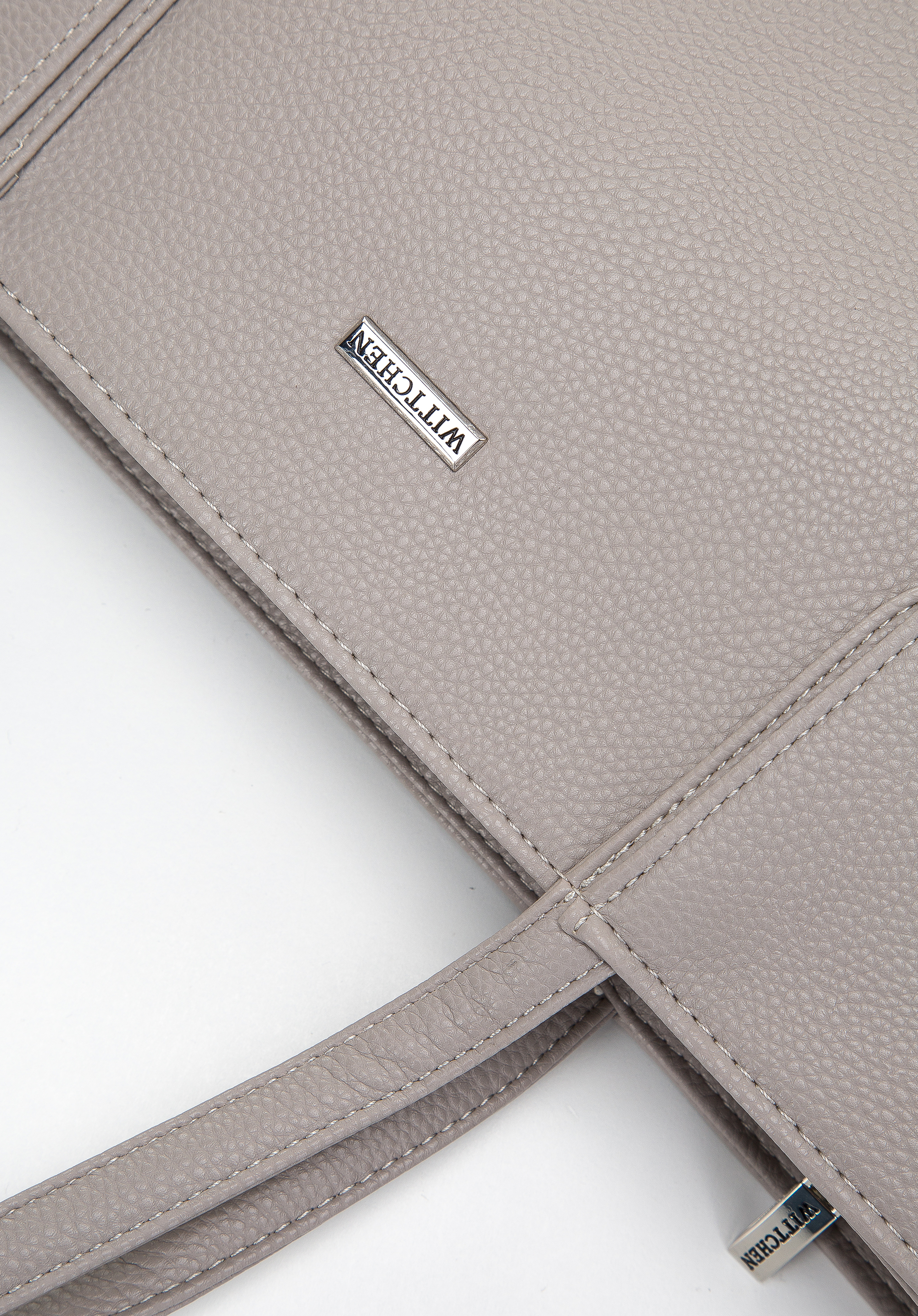 Torebka shopperka z ekoskóry z ozdobnym obszyciem