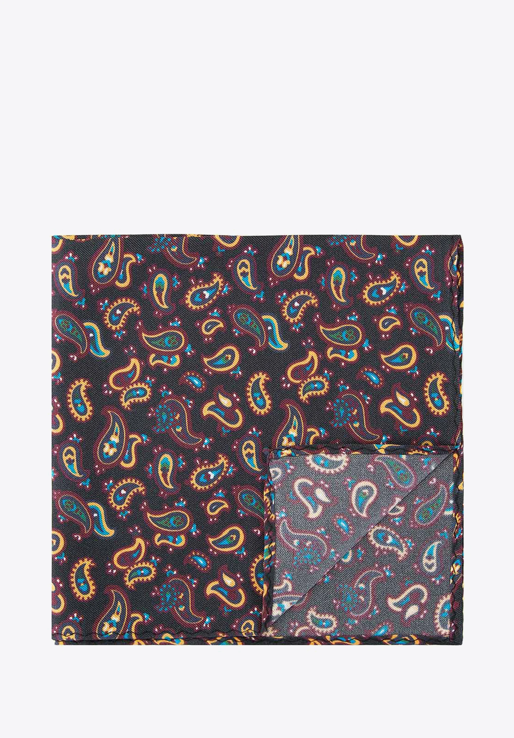 Poszetka z jedwabiu wzorzysta duża