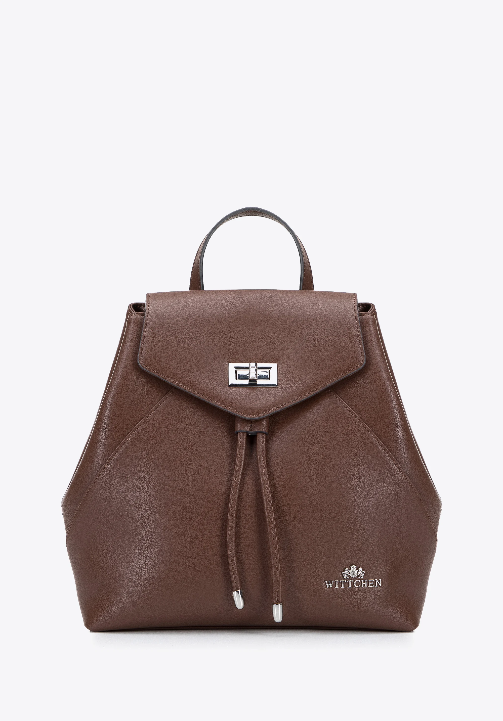 Damski plecak worek skórzany z przeszyciami