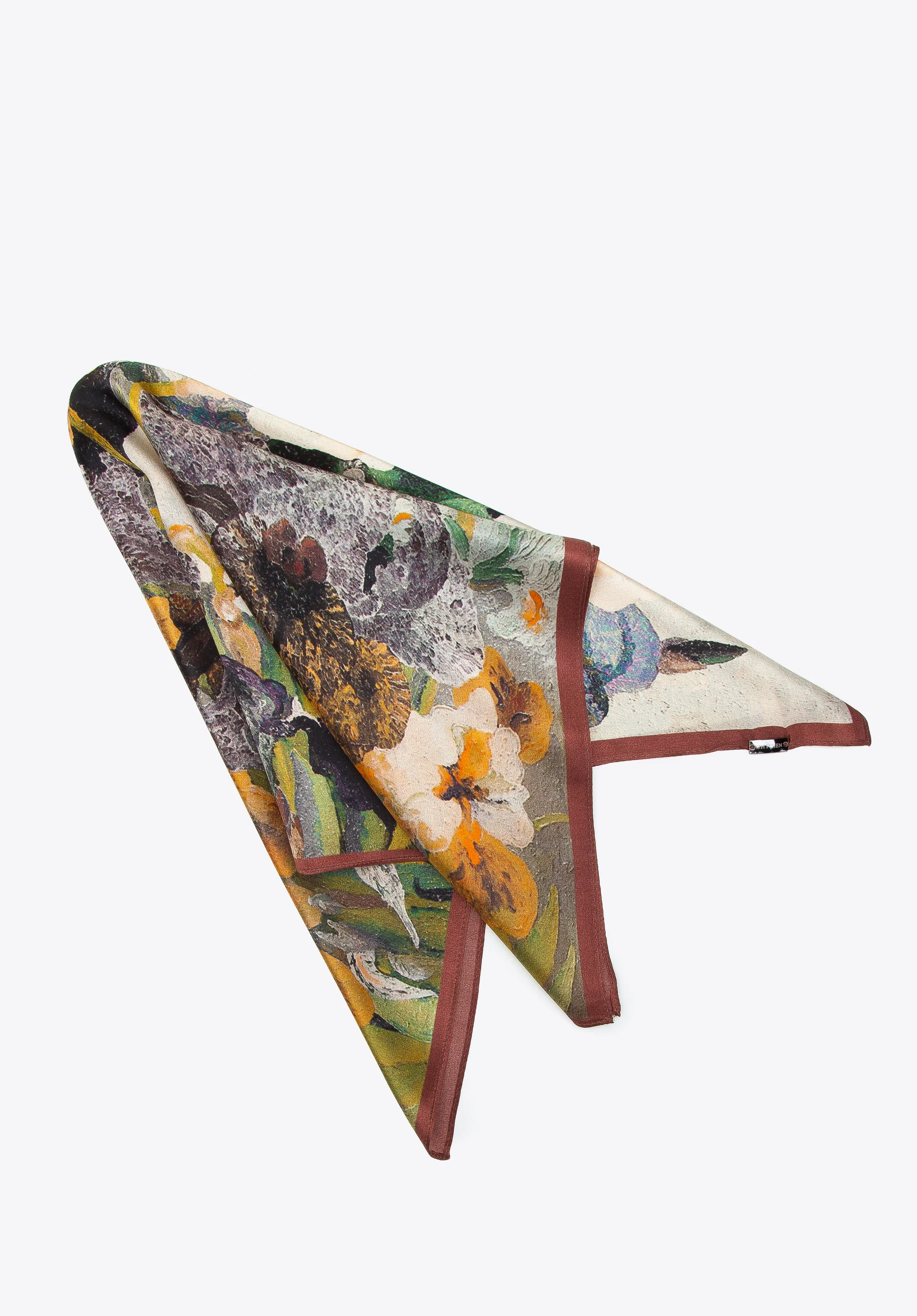 Damska apaszka jedwabna we wzory