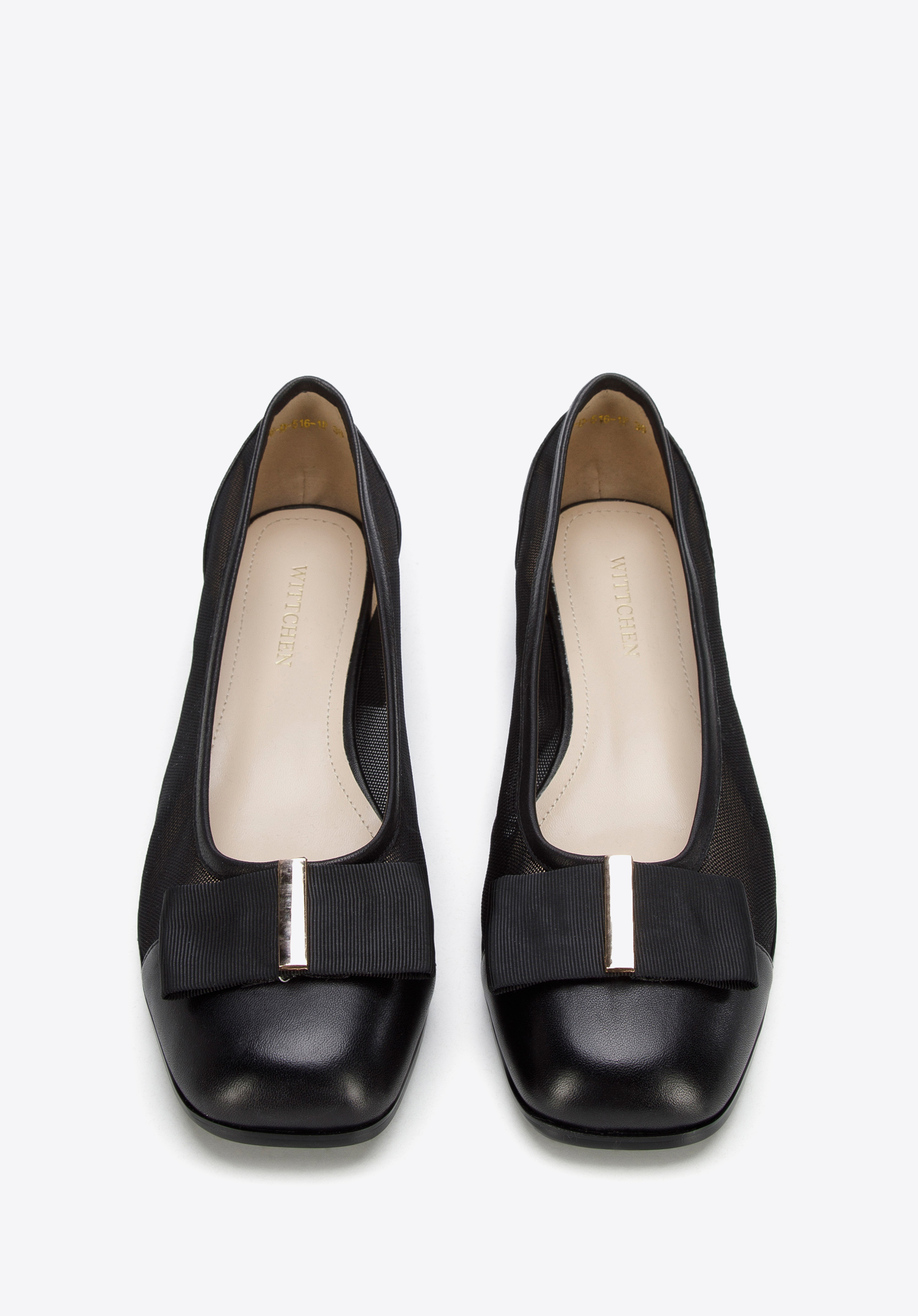 Czółenka transparentne z kokardą