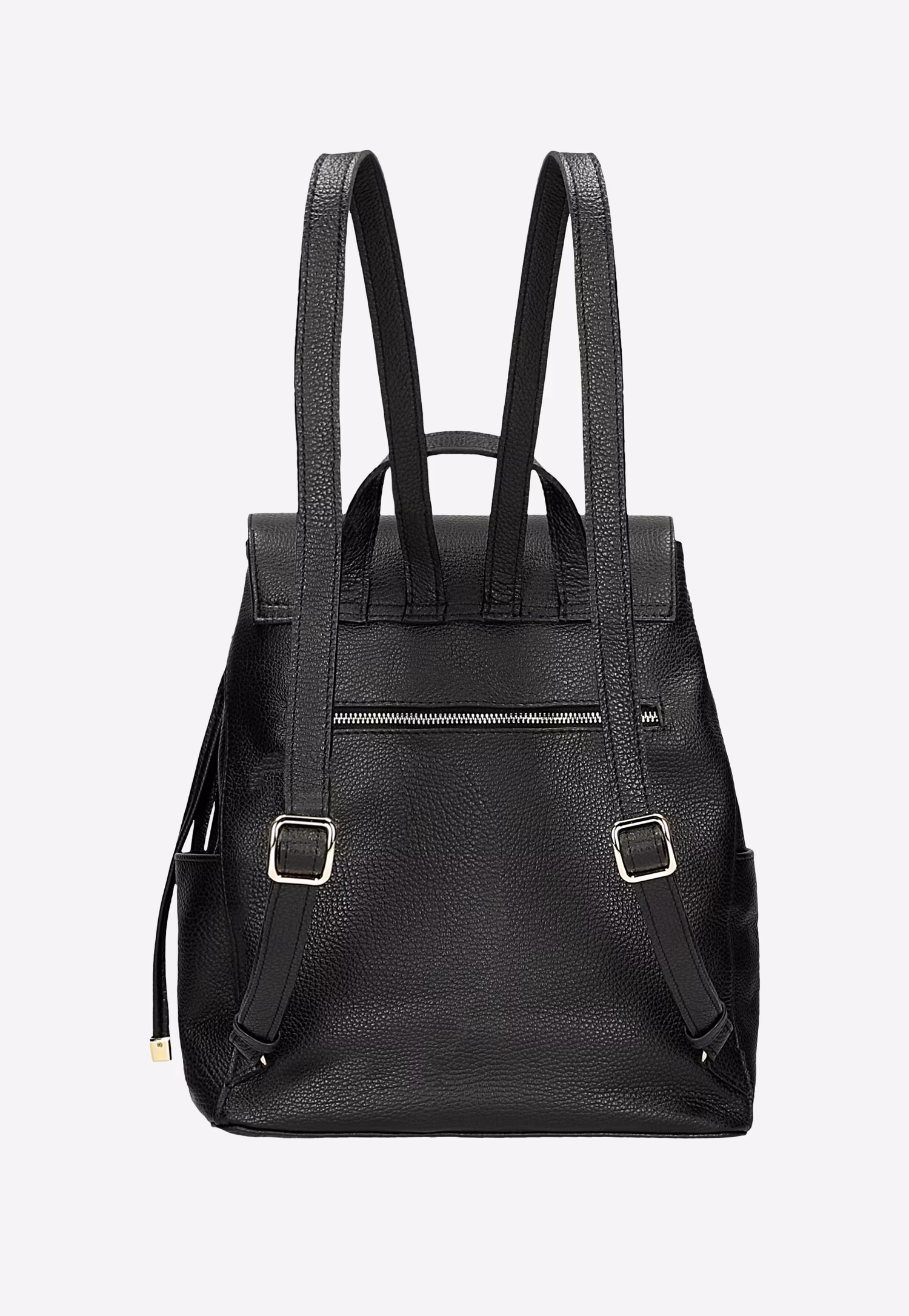 Czarny skórzany plecak miejski