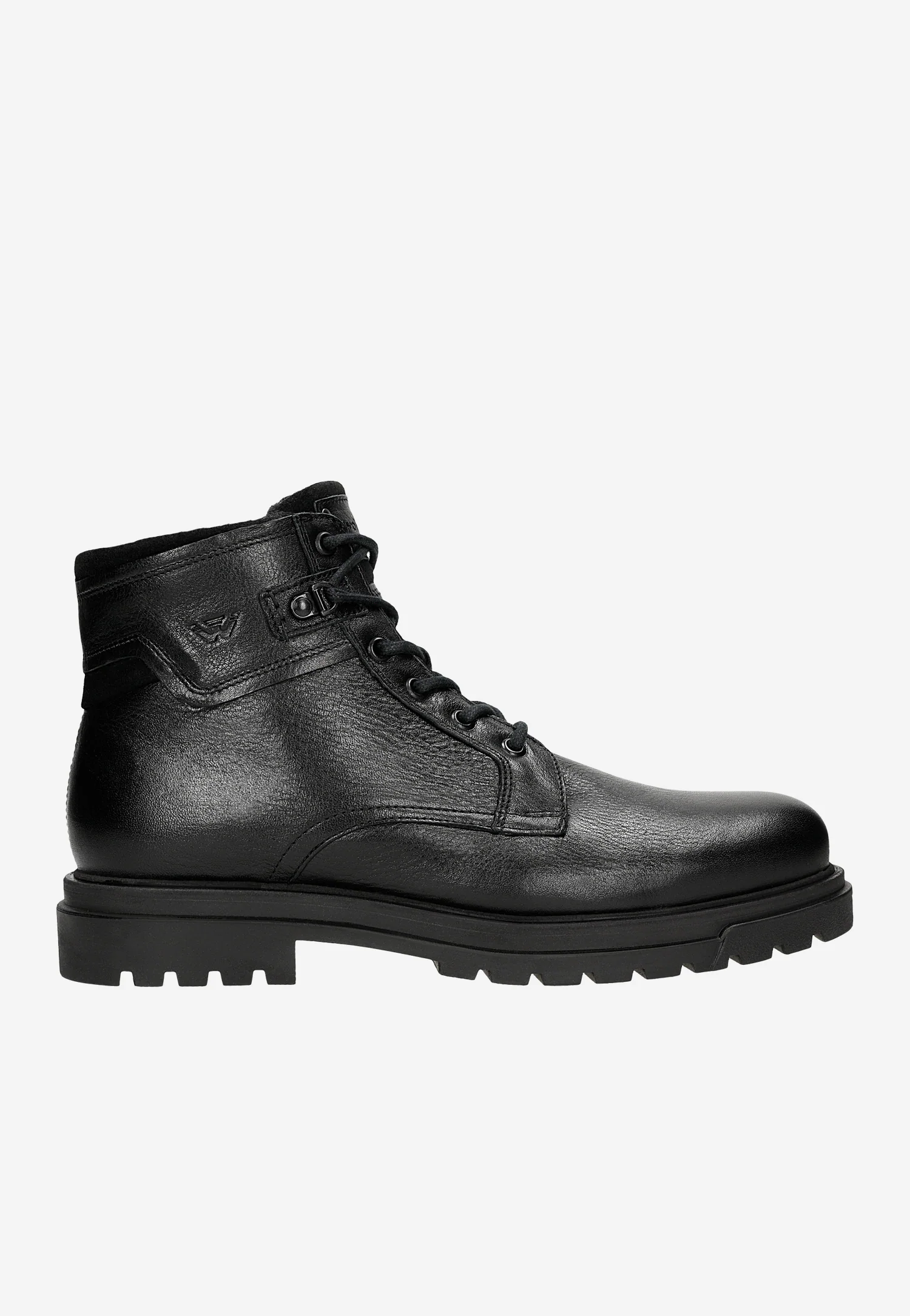 Brązowe workery męskie ze skóry licowej z ociepleniem