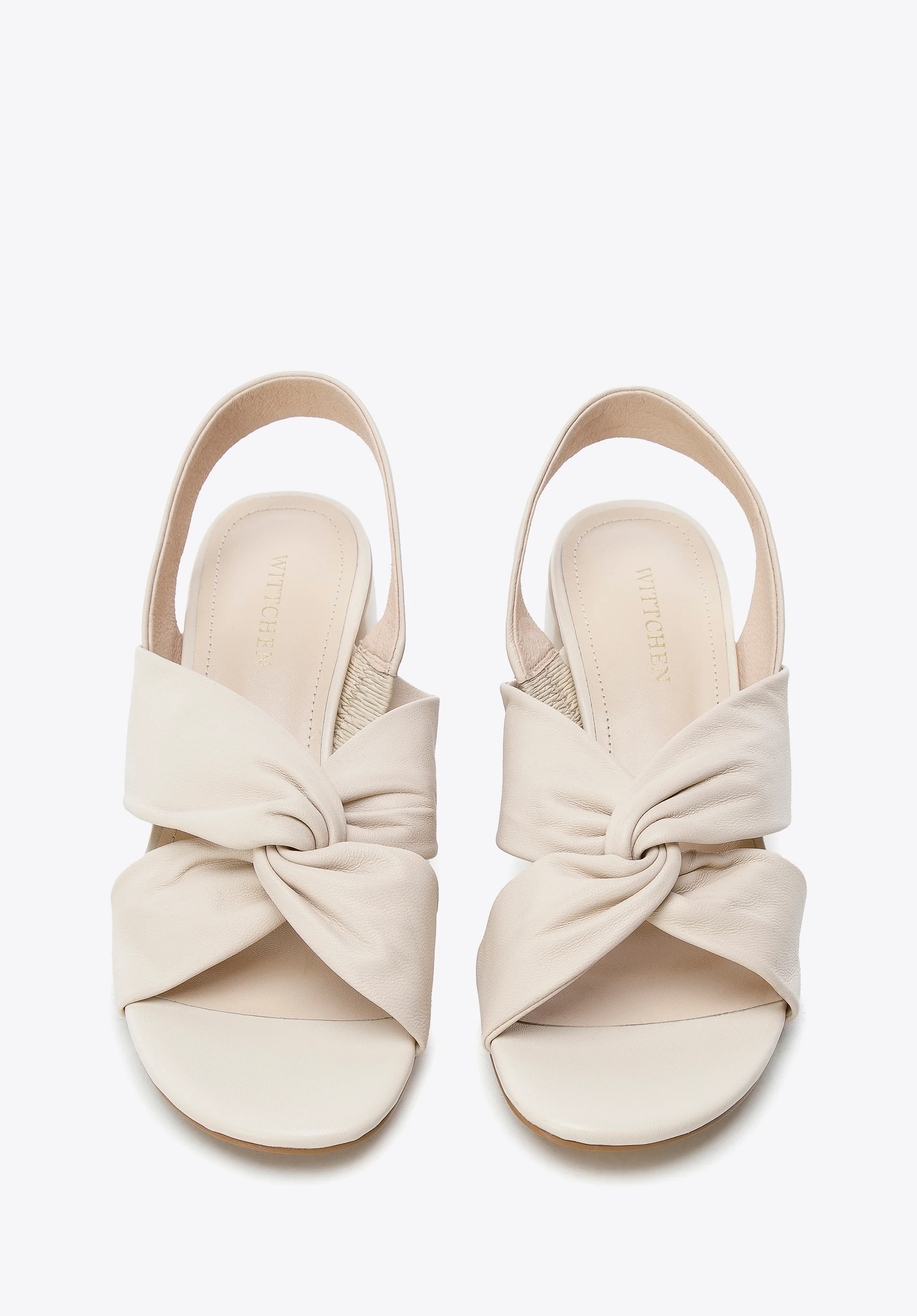 Damskie sandały z miękkiej skóry na słupku