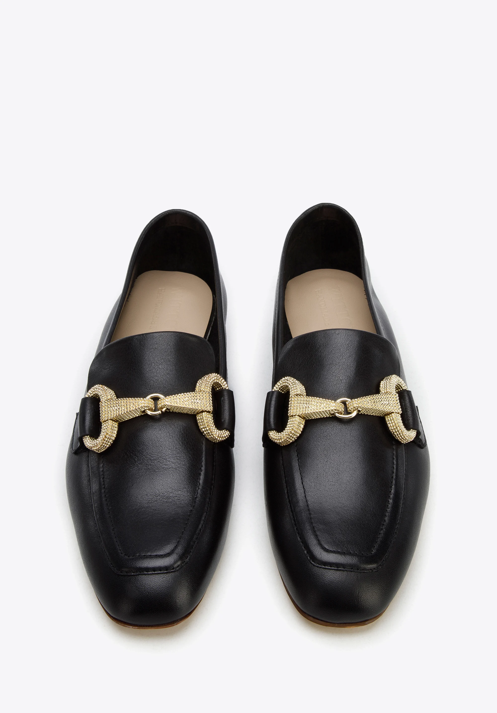 Damskie mokasyny z miękkiej skóry z klamrą