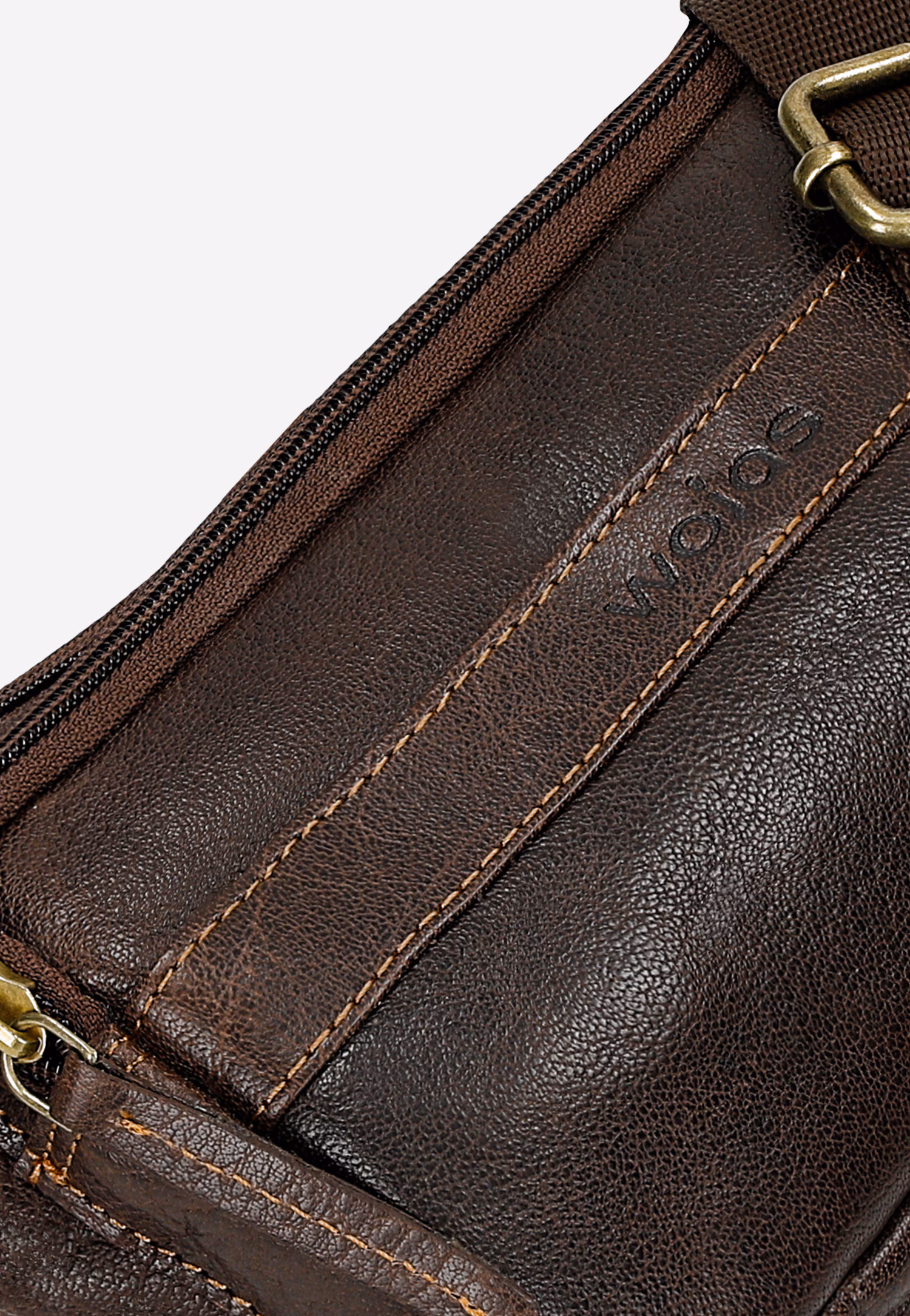 Skórzana brązowa nerka męska