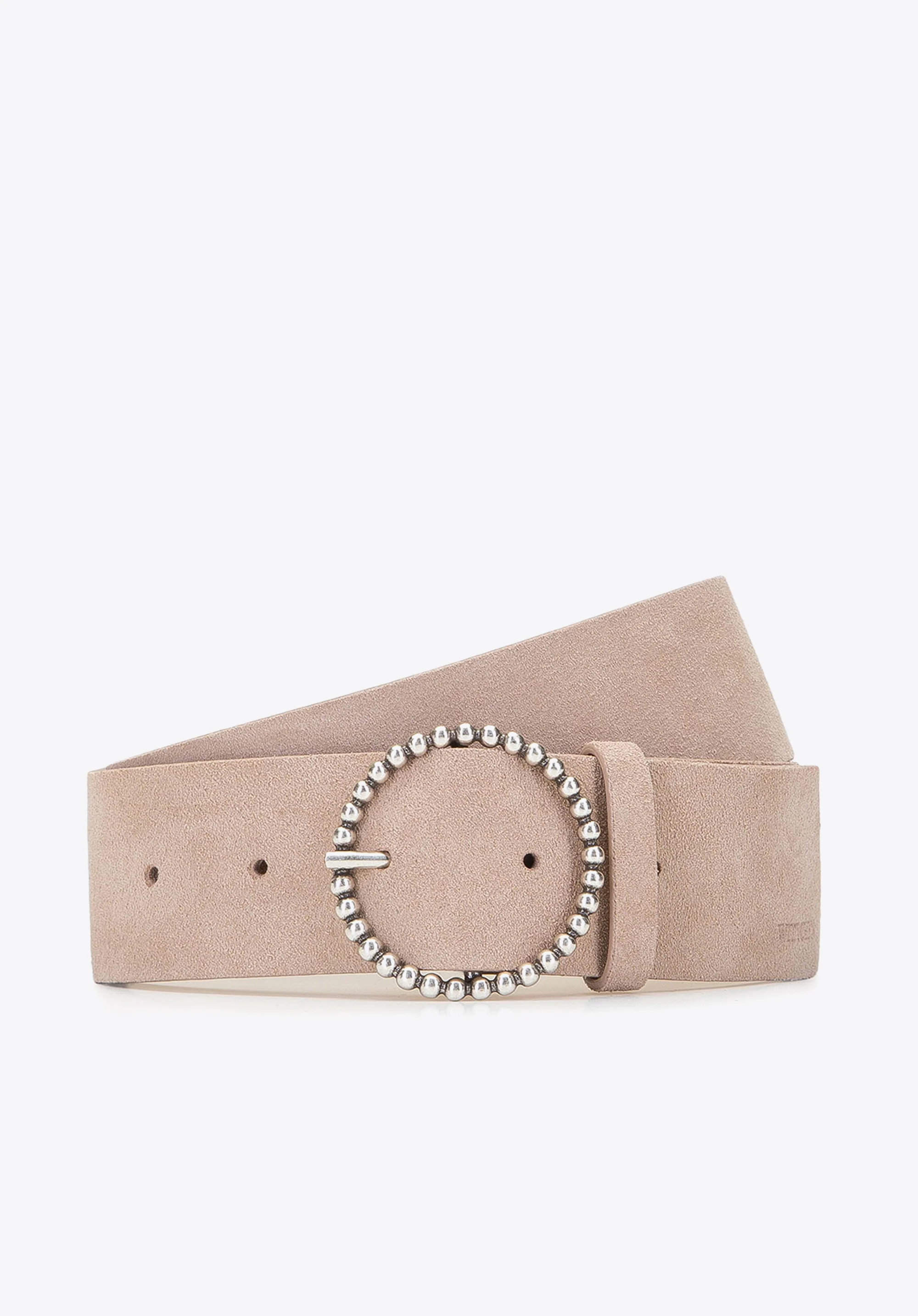 Damski pasek ze skóry welurowej z klamrą na obręczy