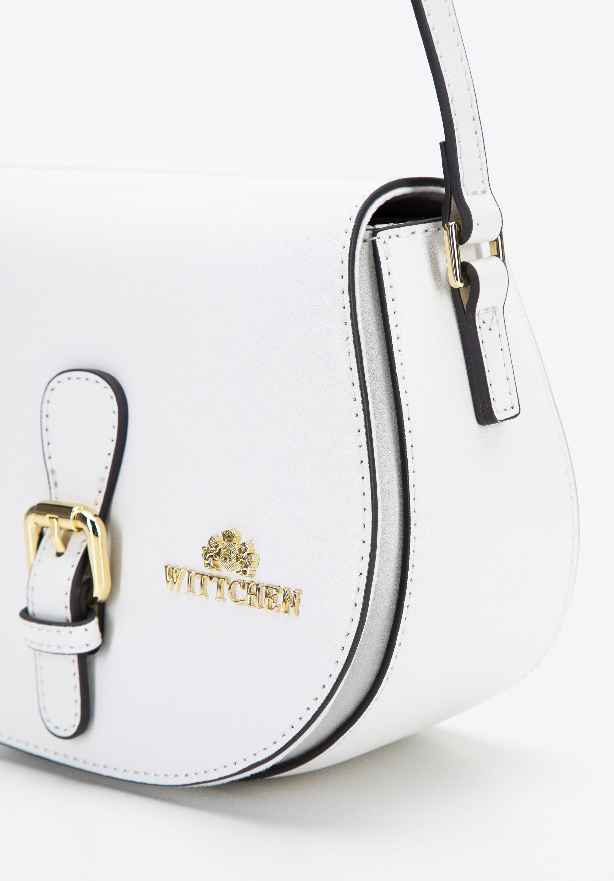 Damska listonoszka skórzana z ozdobną klamerką