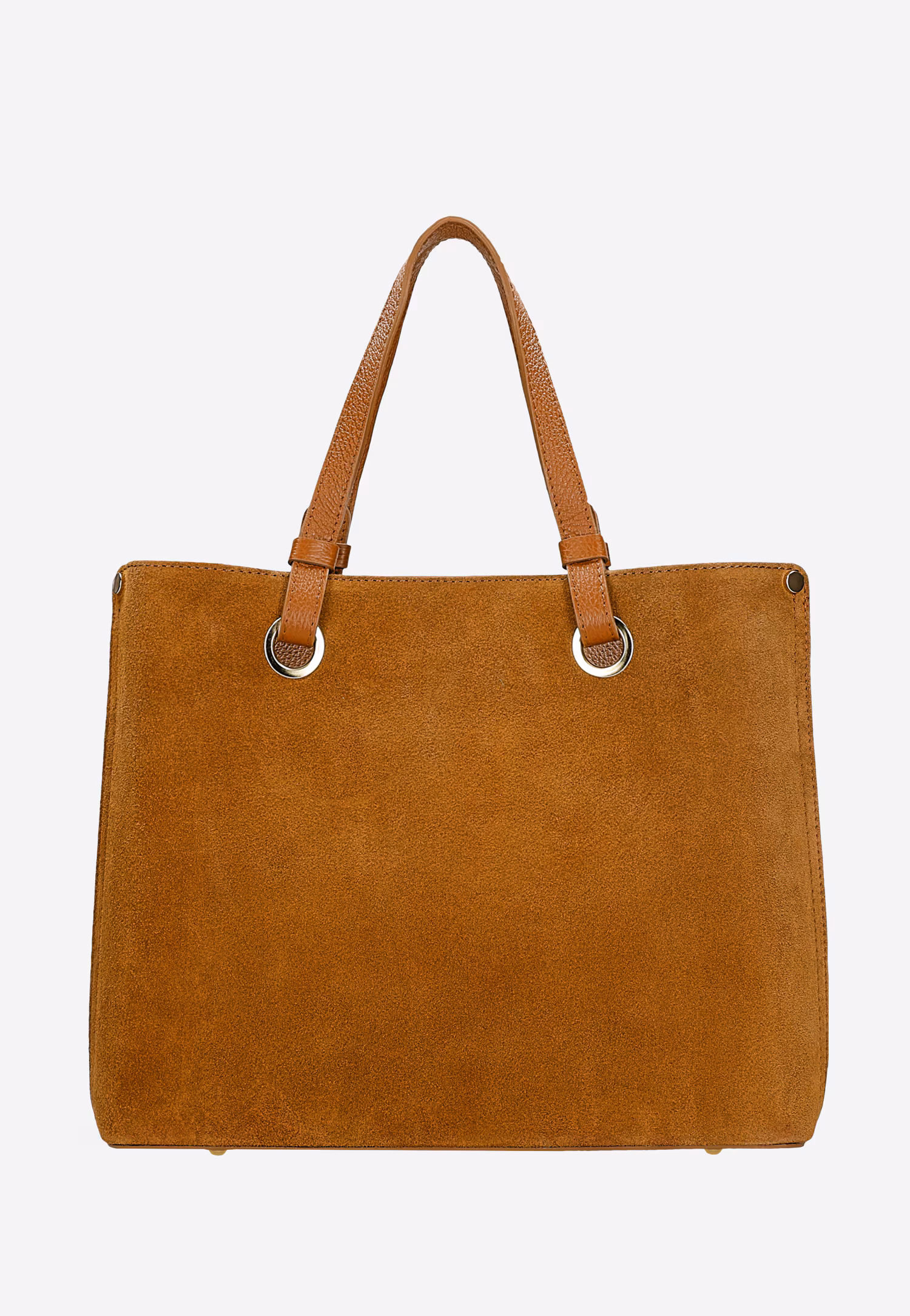 Duża jasnobrązowa torebka damska z dwoiny