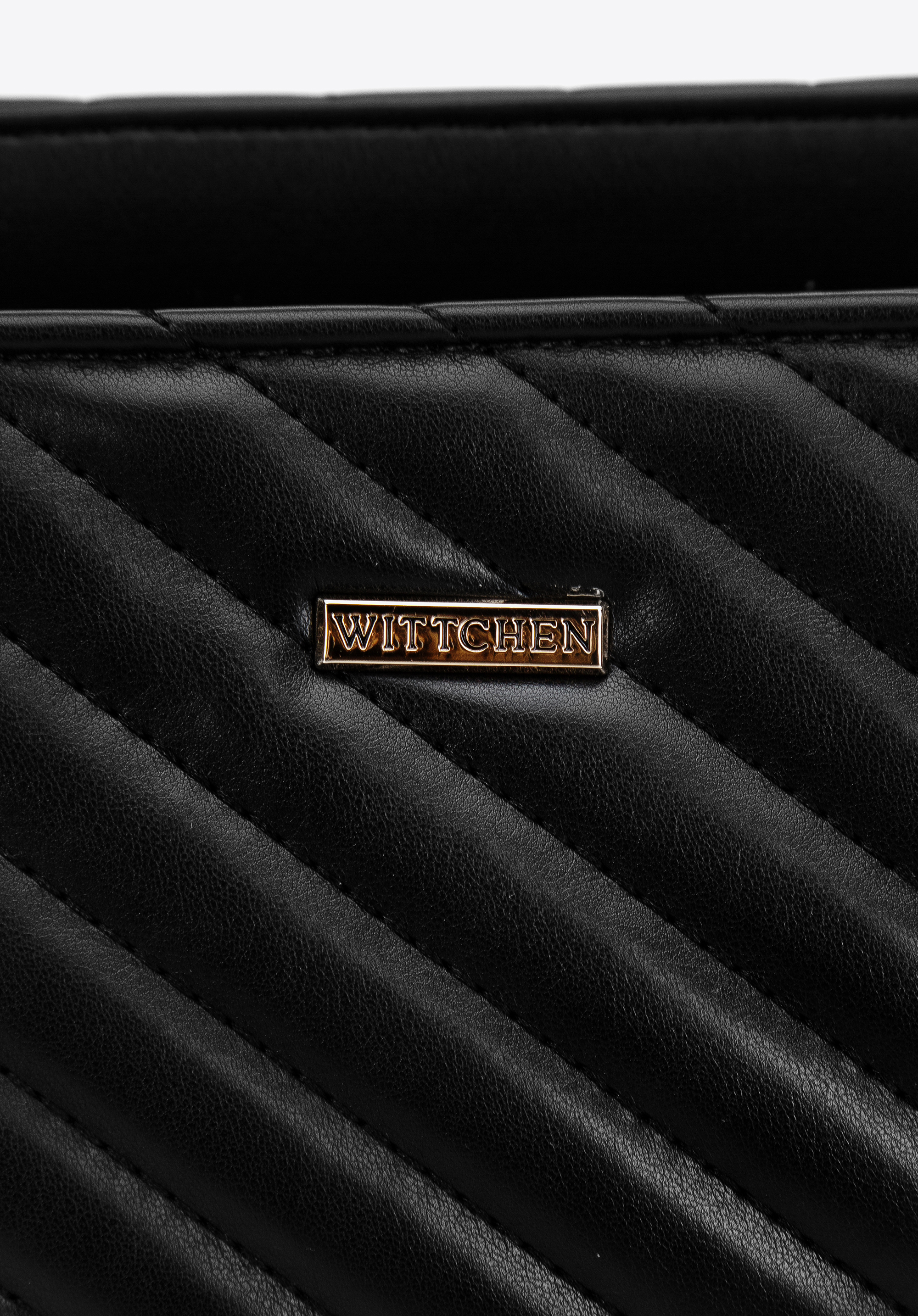 Torebka shopperka z ekoskóry pikowana na łańcuszku