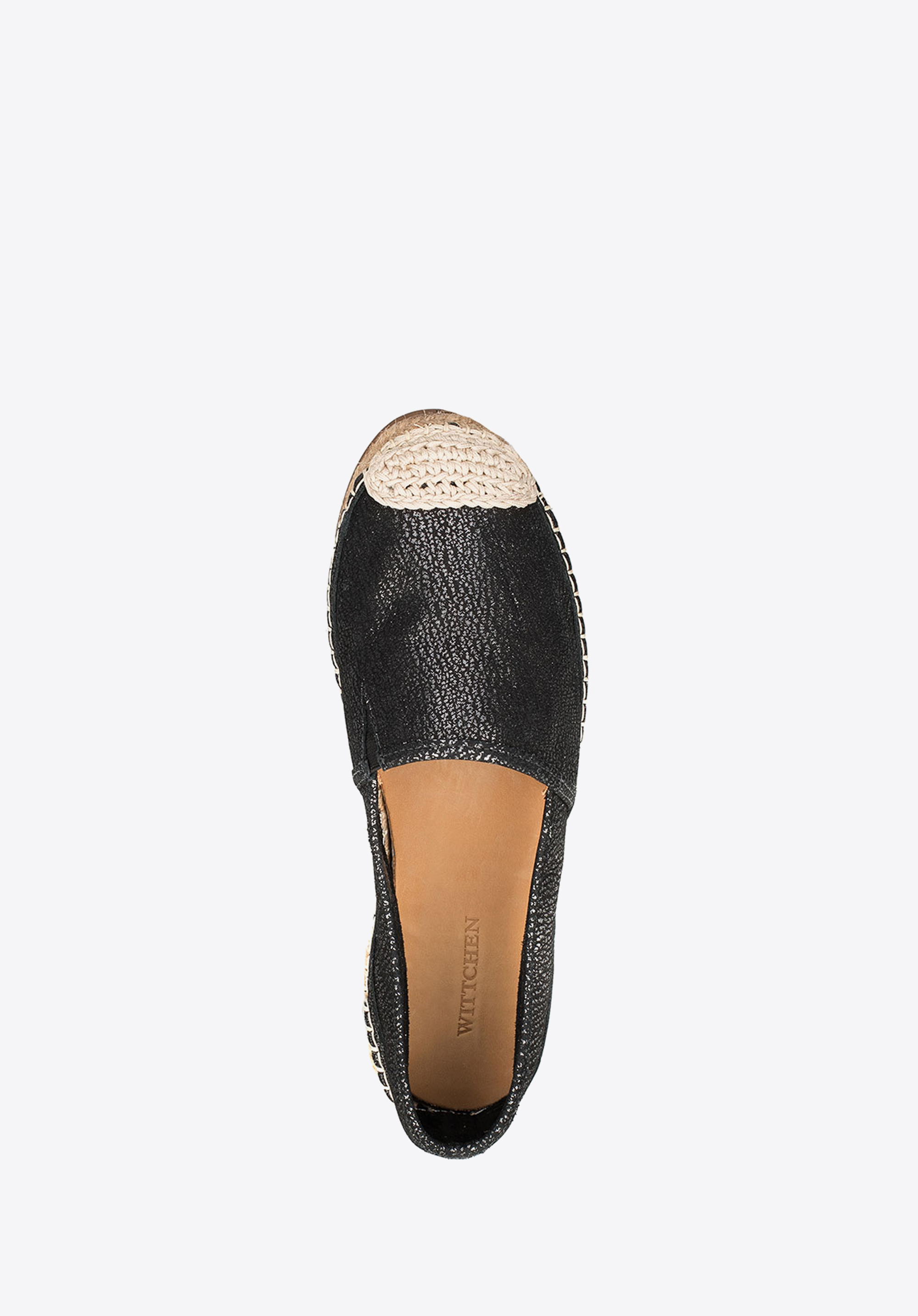 Damskie espadryle z połyskliwego nubuku