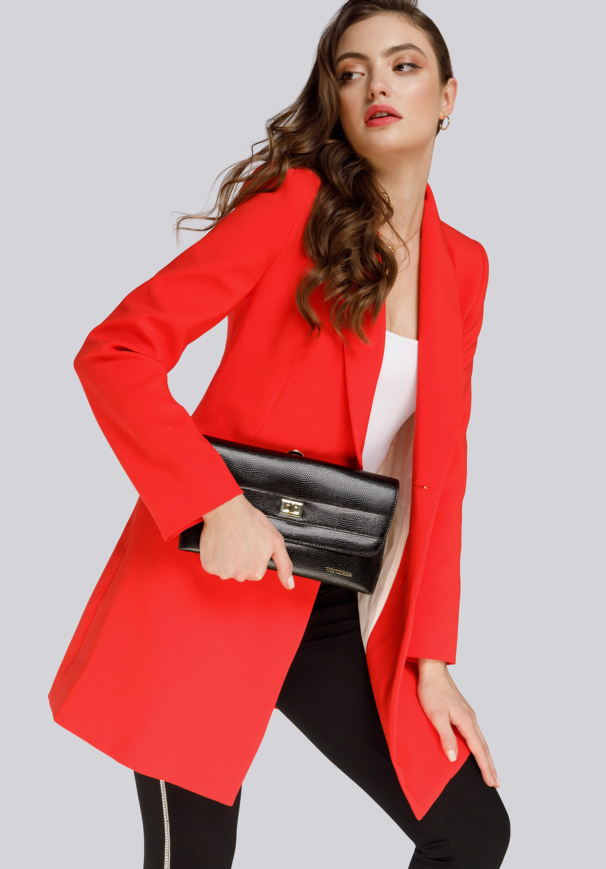 Damska listonoszka skórzana z wężową fakturą