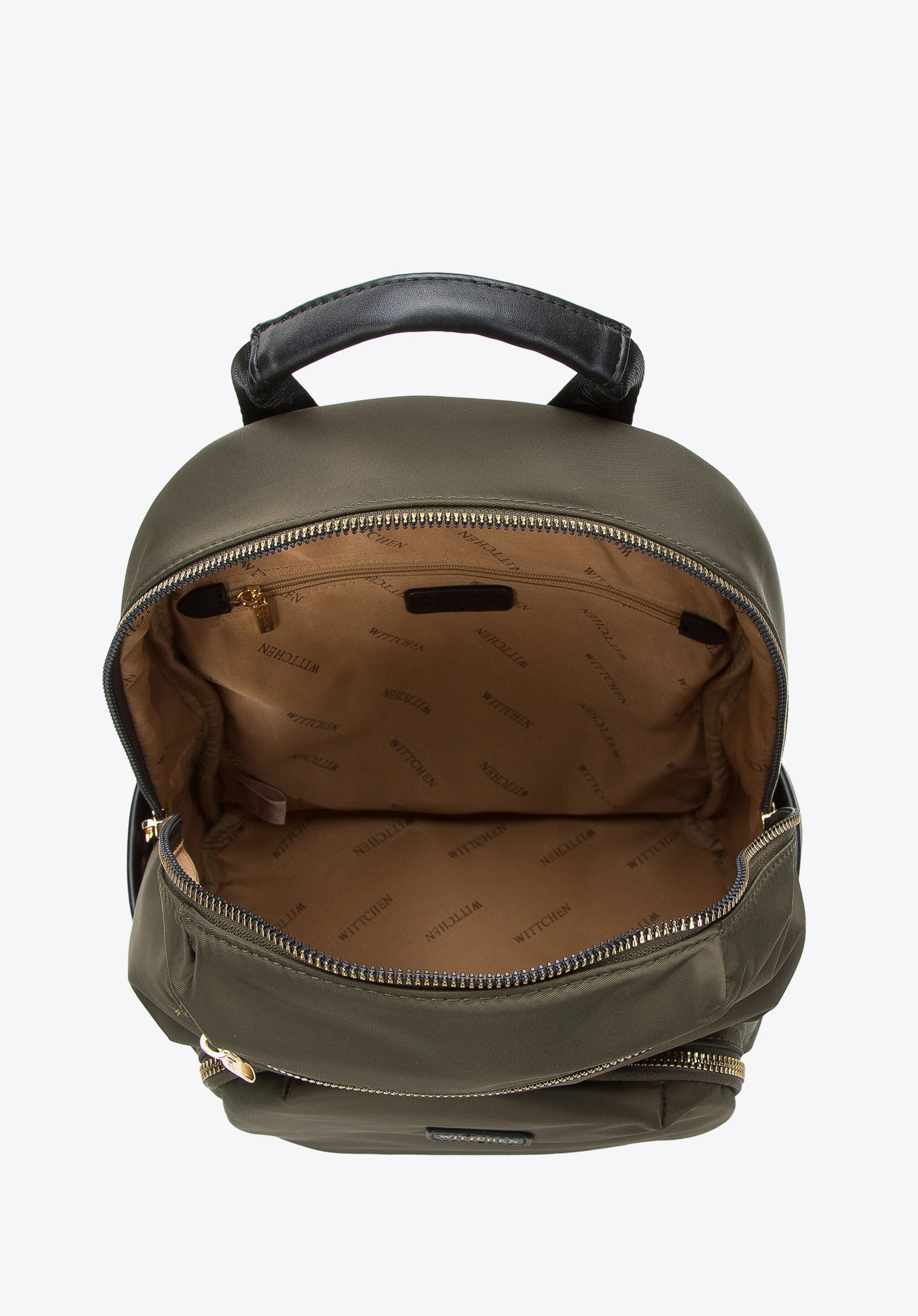 Damski plecak nylonowy z kieszeniami z przodu