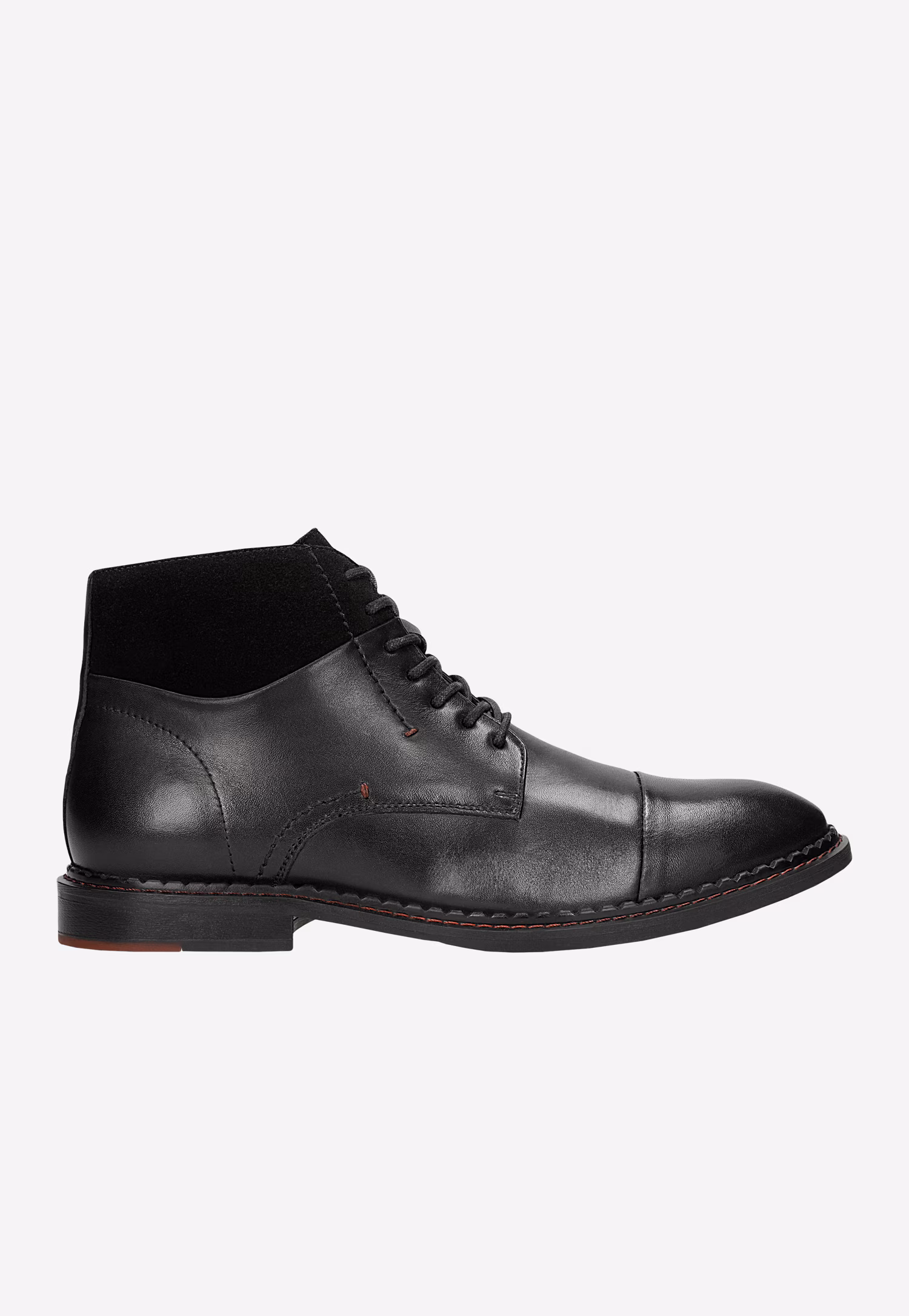 Czarne trzewiki męskie z wygodnym zapięciem na zamek