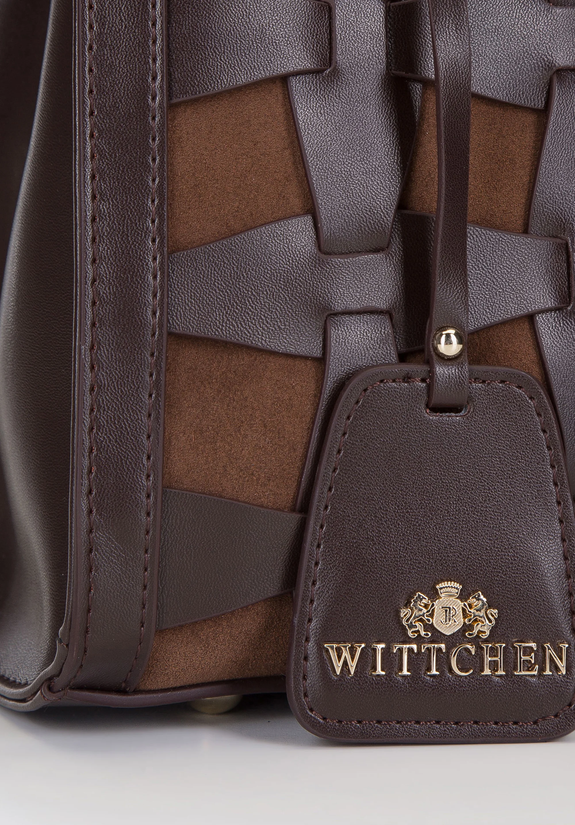 Kuferek ze skóry z plecionką