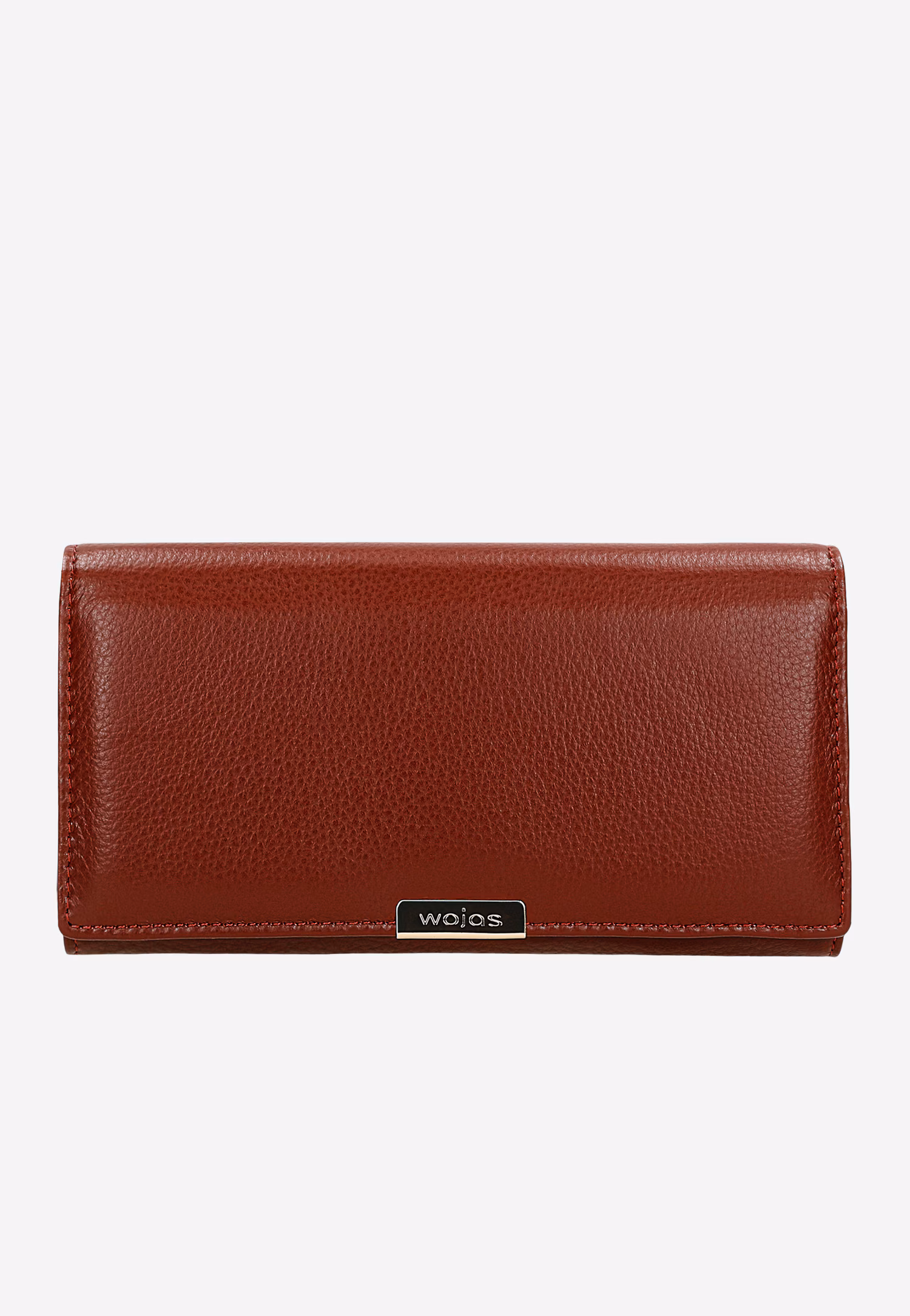 Duży beżowy portfel damski z lakierowanej skóry