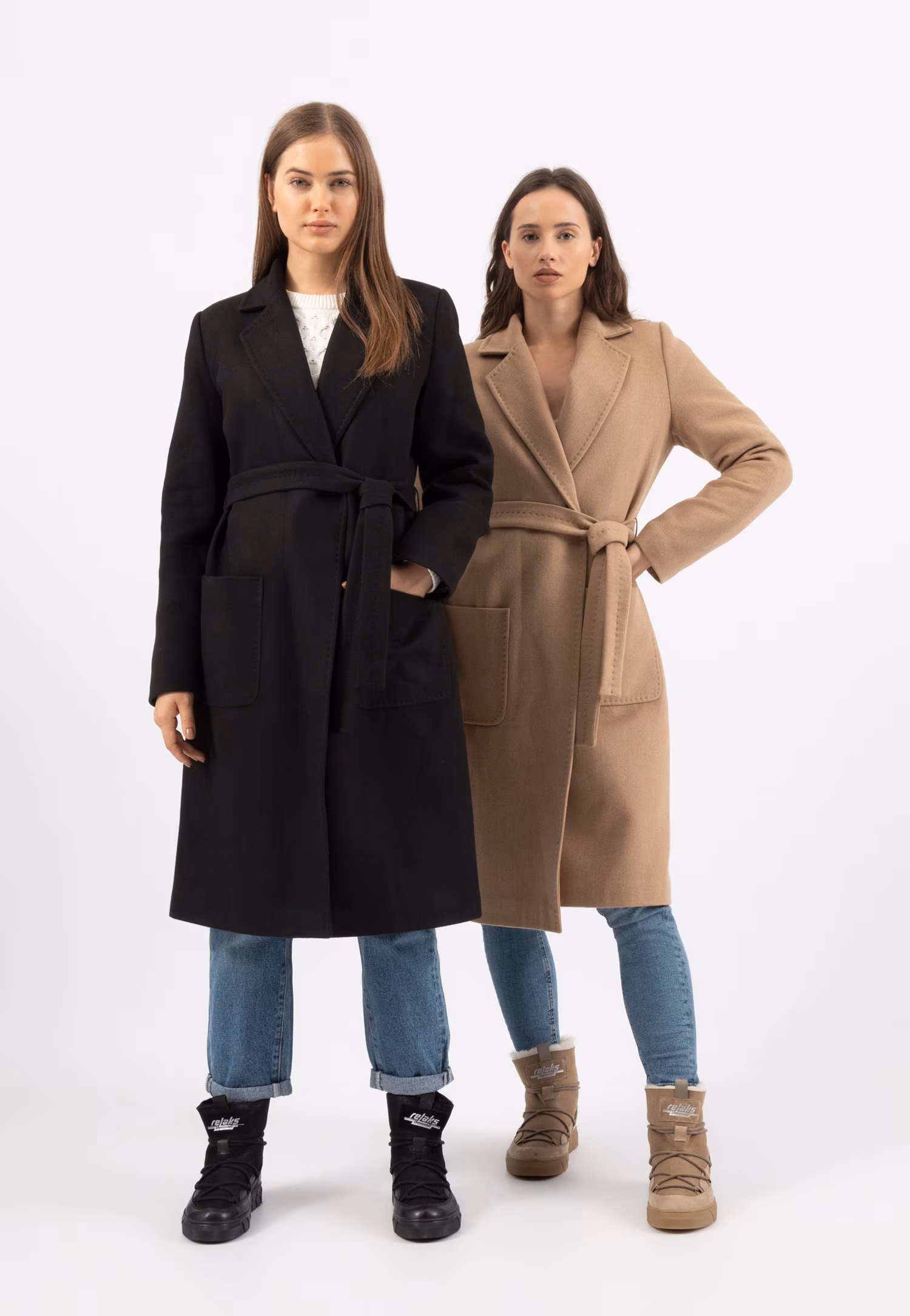 RELAKS beżowy płaszcz damski