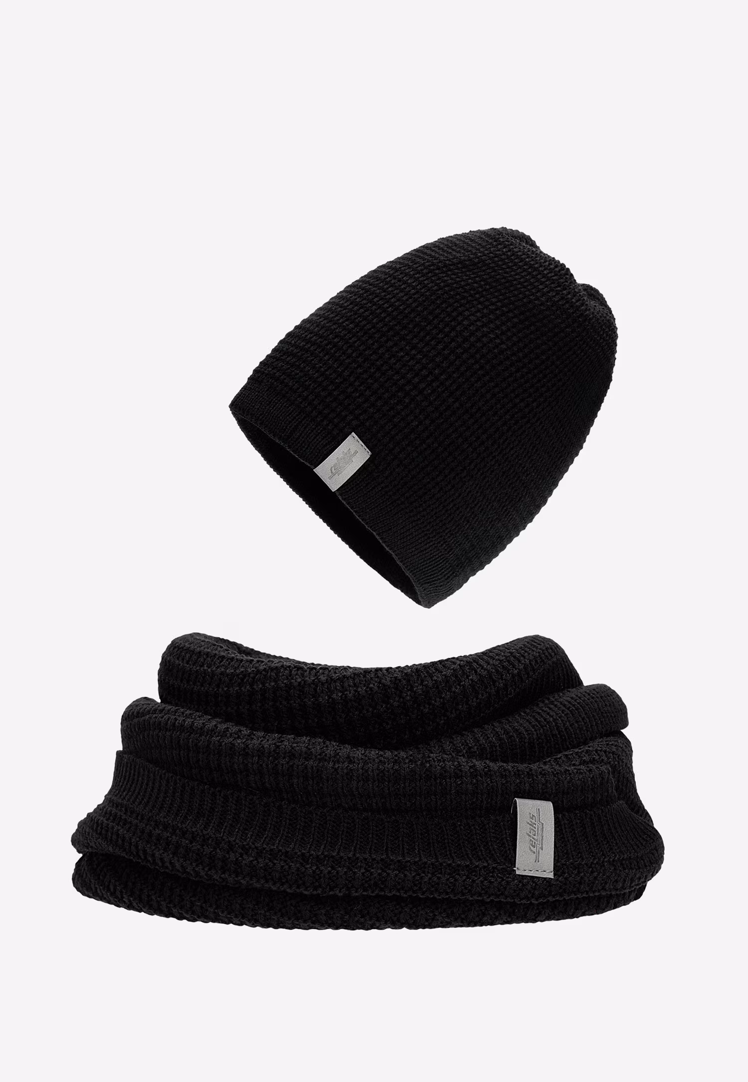 Popielaty komplet RELAKS czapka + komin