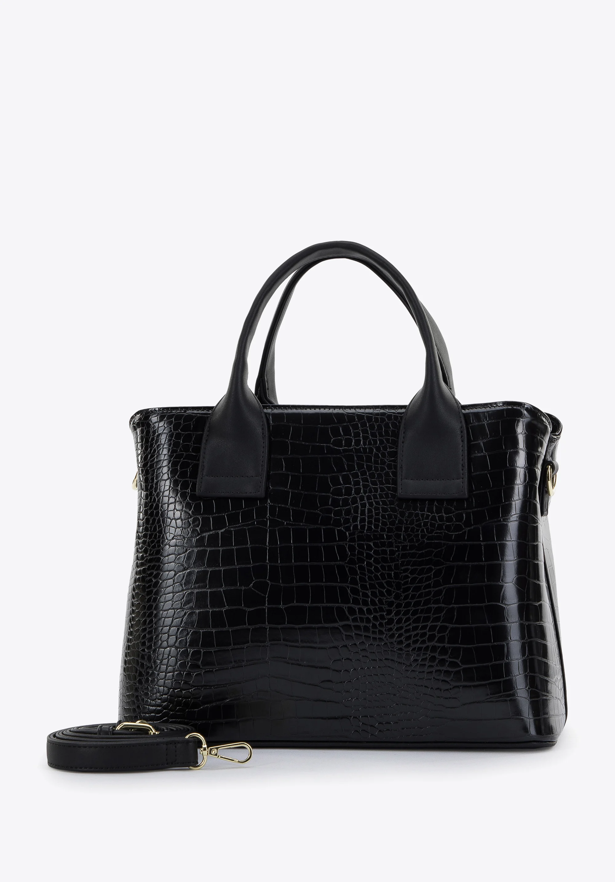 Torebka kuferek z ekoskóry o dwóch fakturach