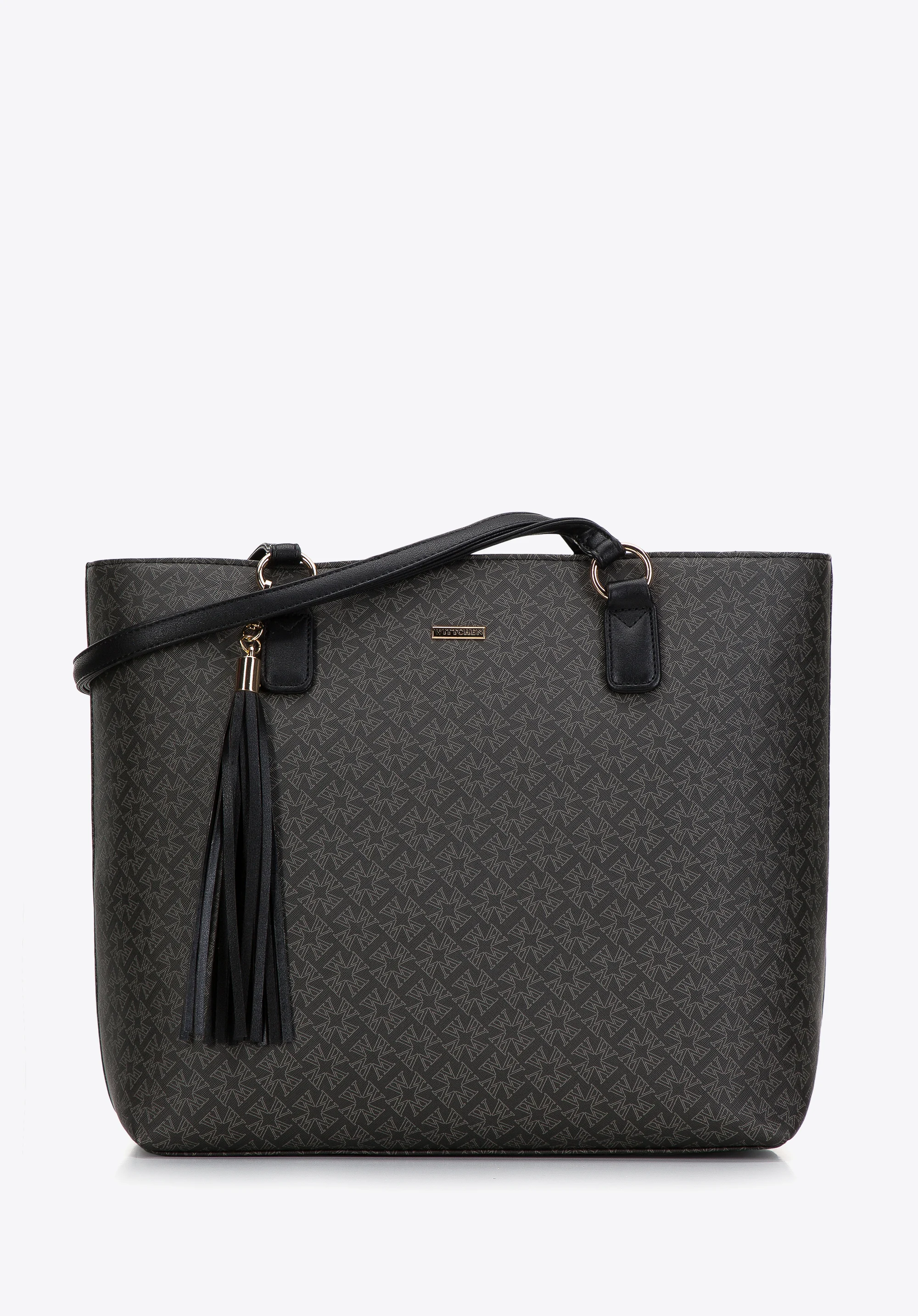 Torebka shopperka z ekoskóry w monogram