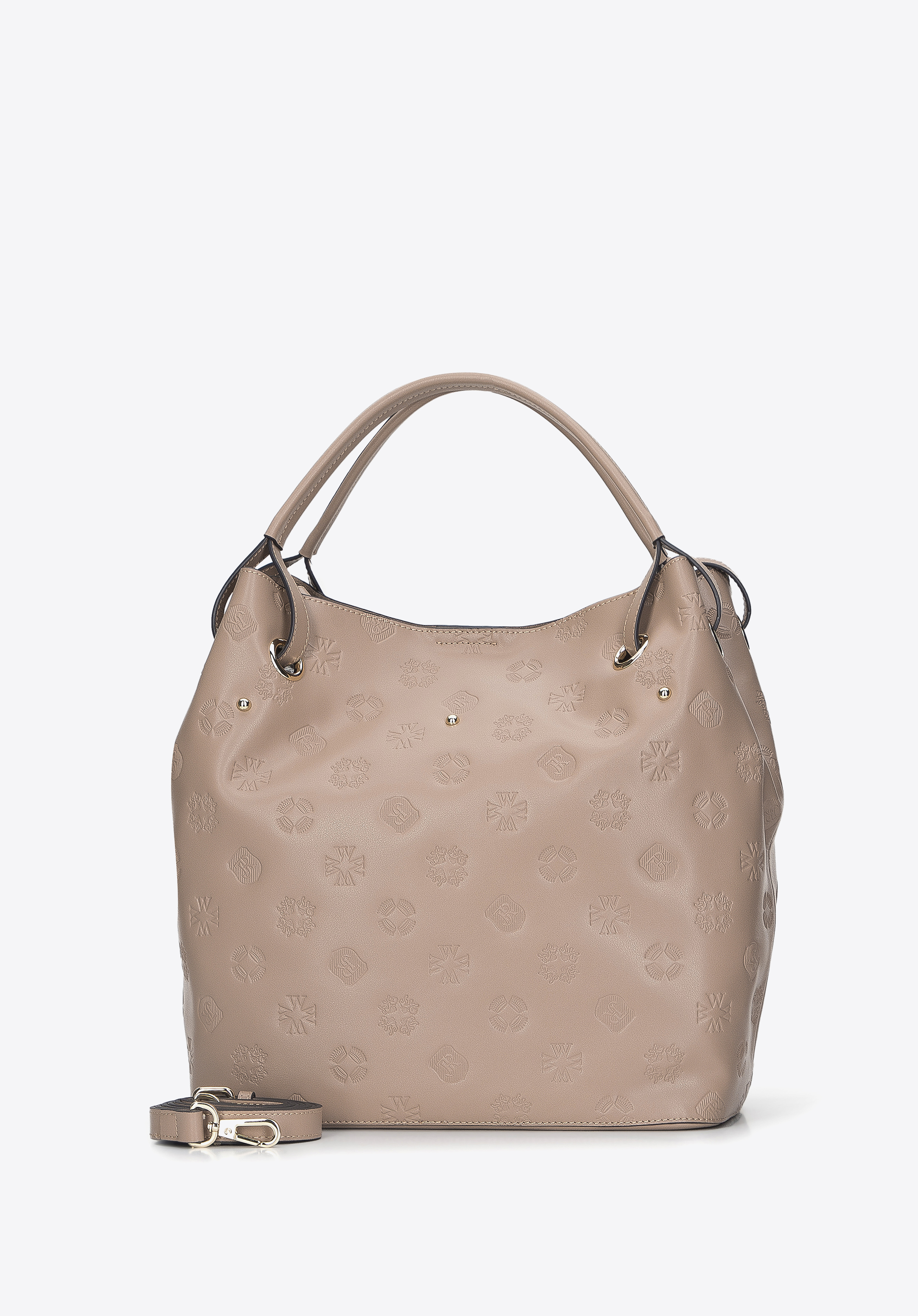 Torebka worek ze skóry w monogram