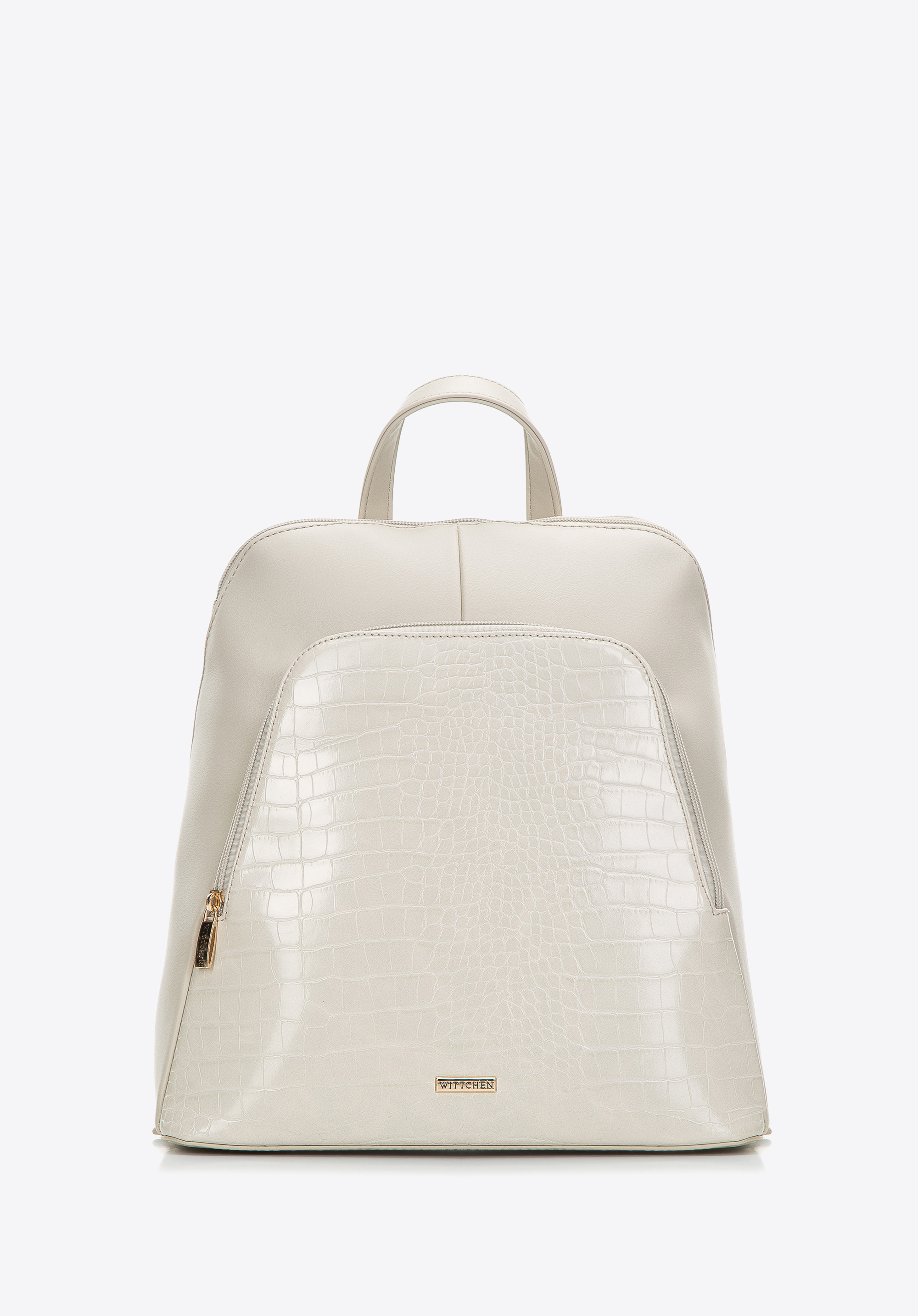 Damski plecak z ekoskóry o dwóch fakturach trapezowy