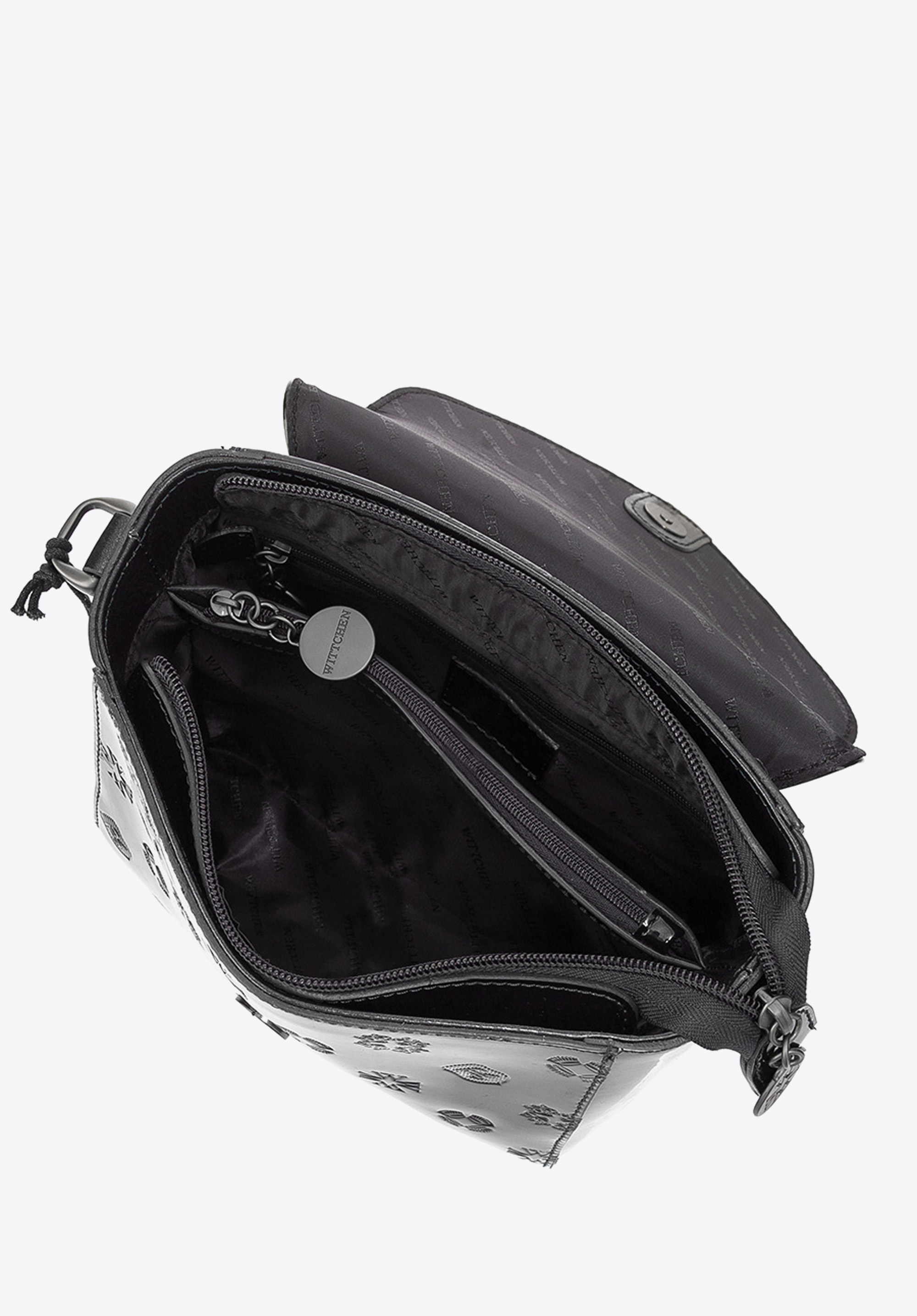 Damska listonoszka ze skóry lakierowanej wytłaczana