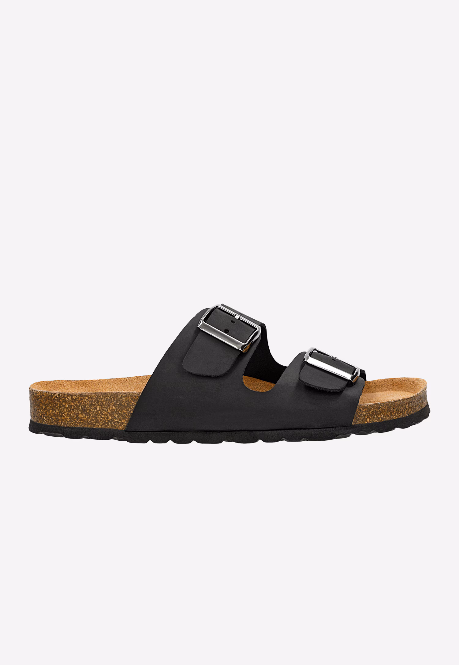 Czarne wygodne klapki męskie na korkowej podeszwie