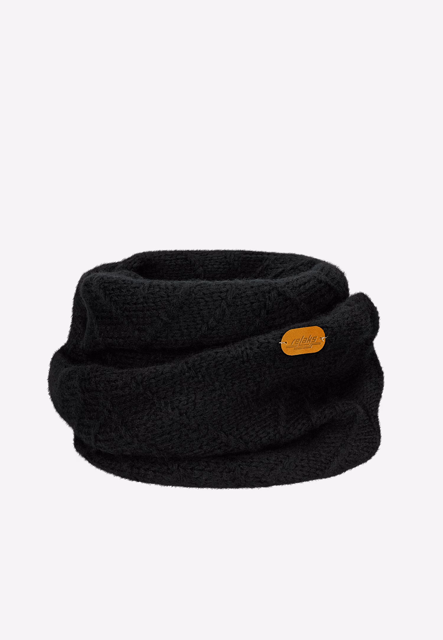 RELAKS beżowy komplet z wełny merino czapka z pomponem + komin