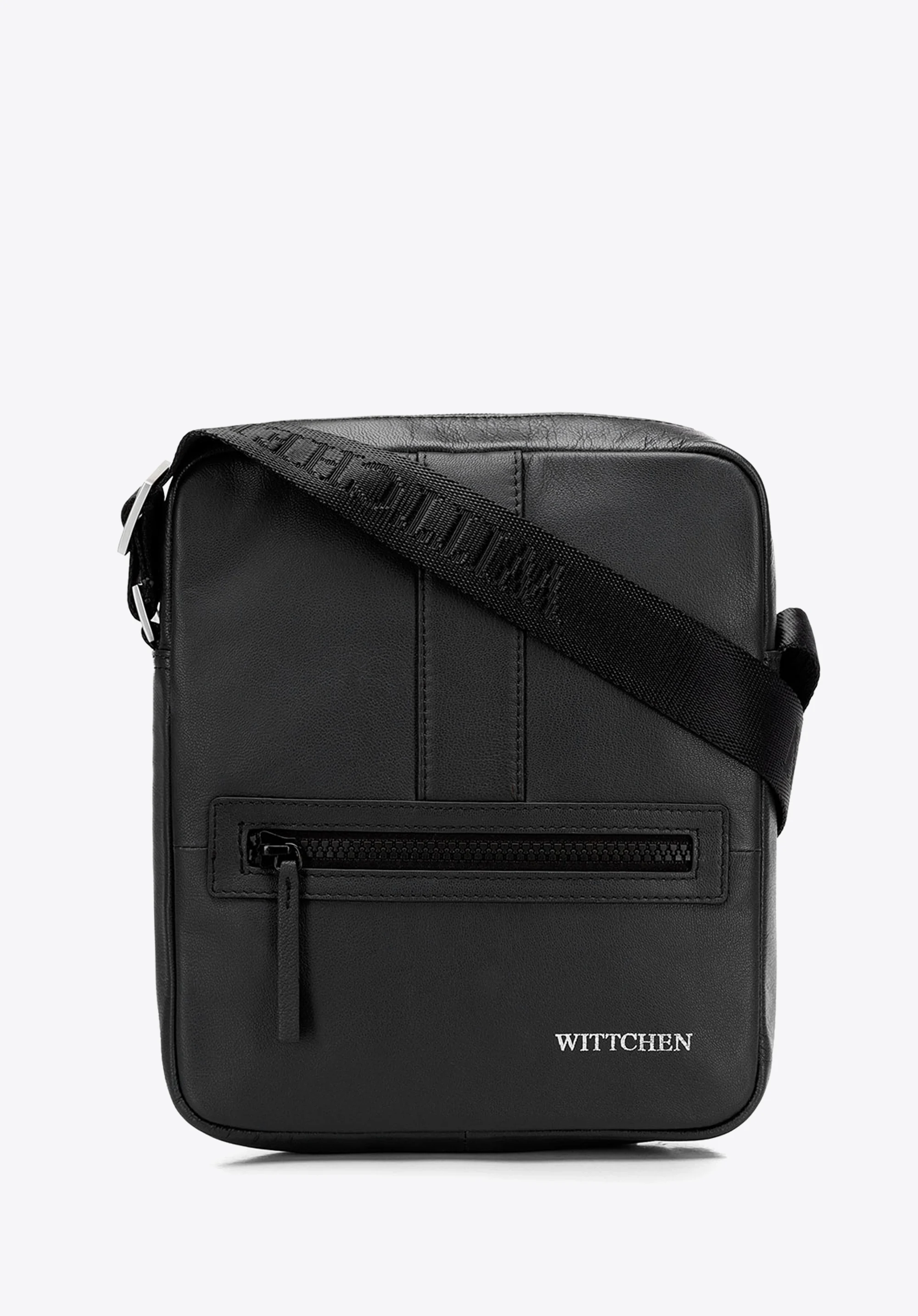 Męska listonoszka skórzana stębnowana mała