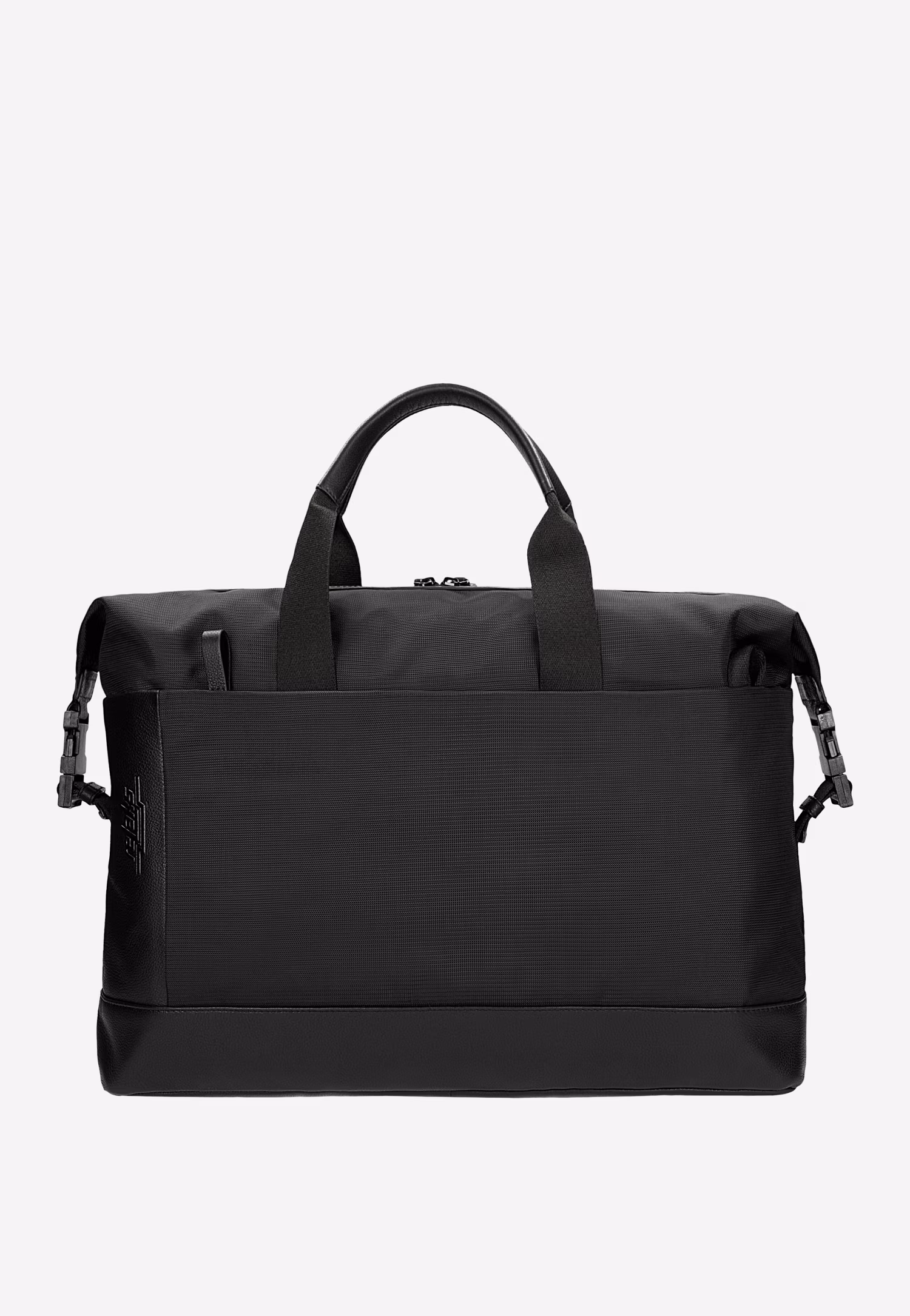 Czarna weekendowa torba męska RELAKS z tkaniny i skóry licowej