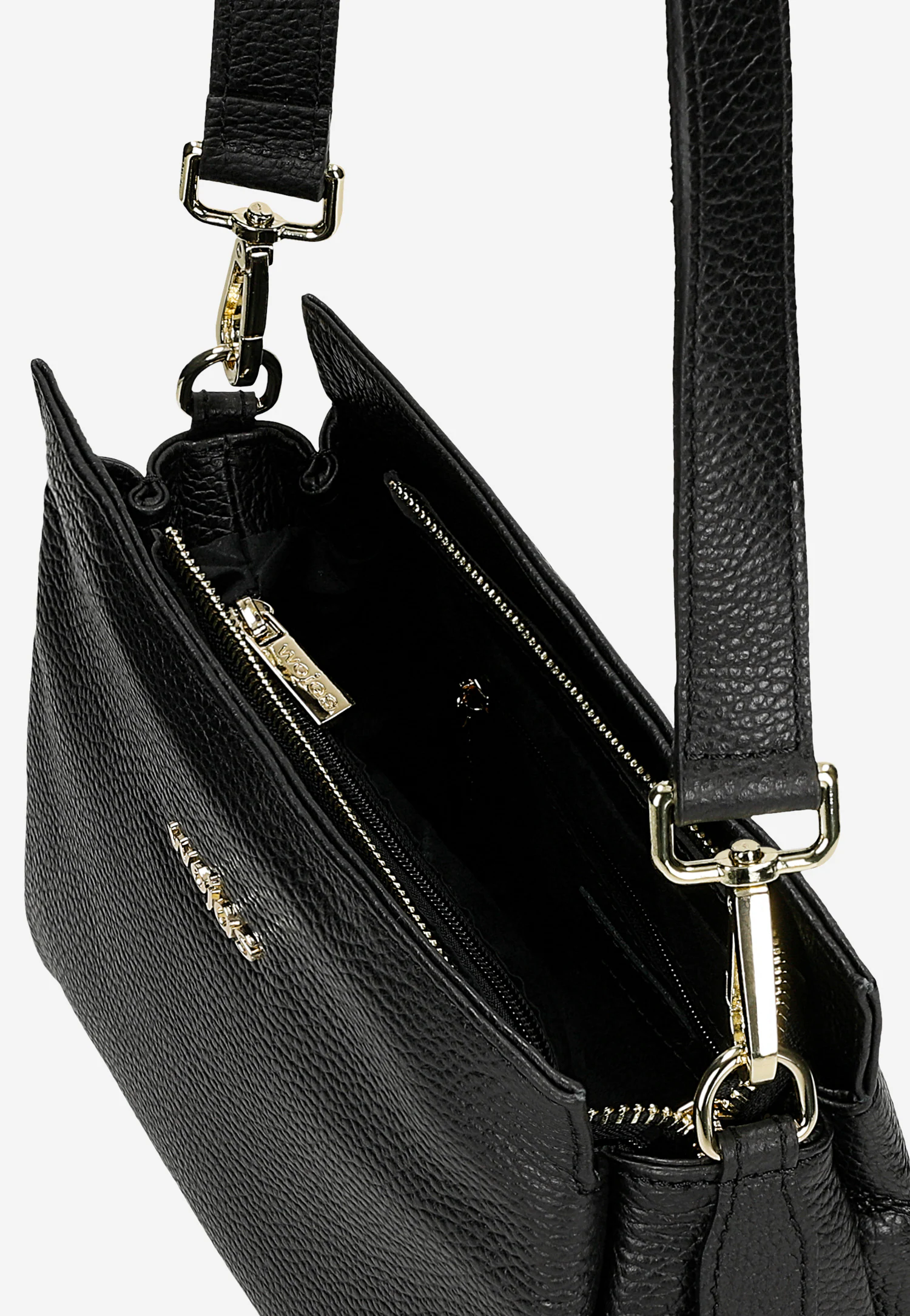 Ciemnobrązowa skórzana torebka damska na ramię