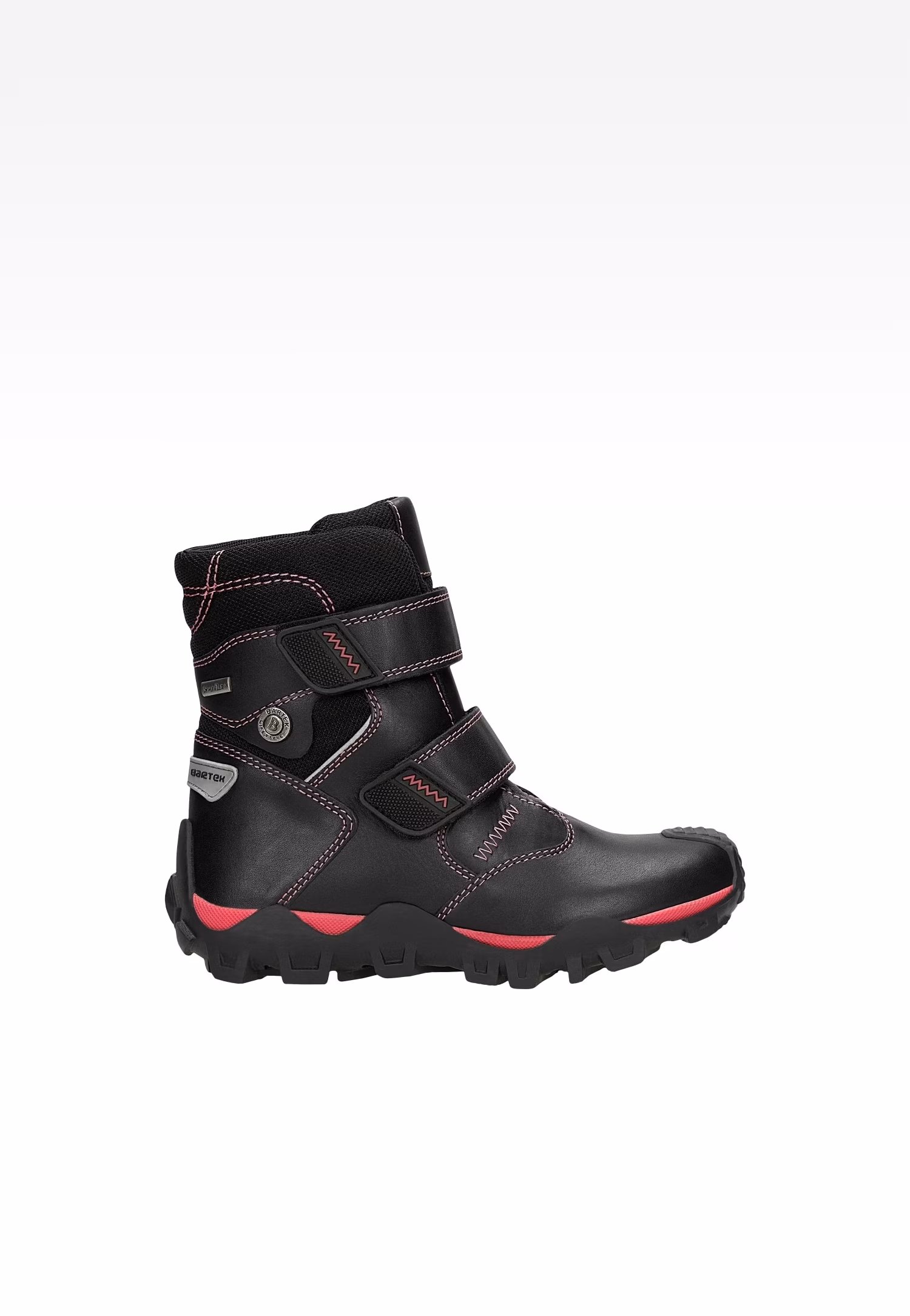 Czarne ocieplane trzewiki BARTEK z różową wstawką T-87655/Z16