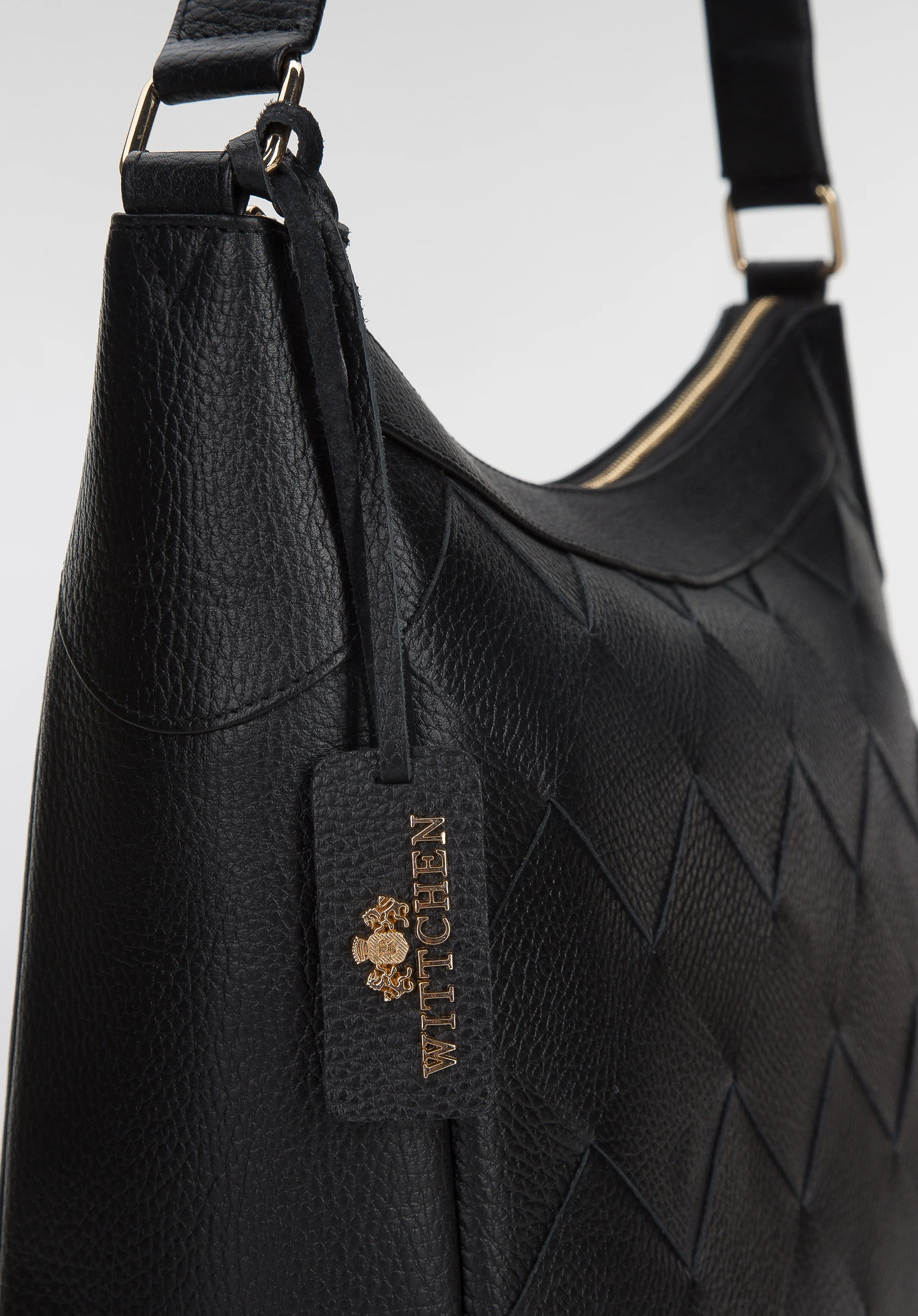 Torebka worek skórzana z plecionką