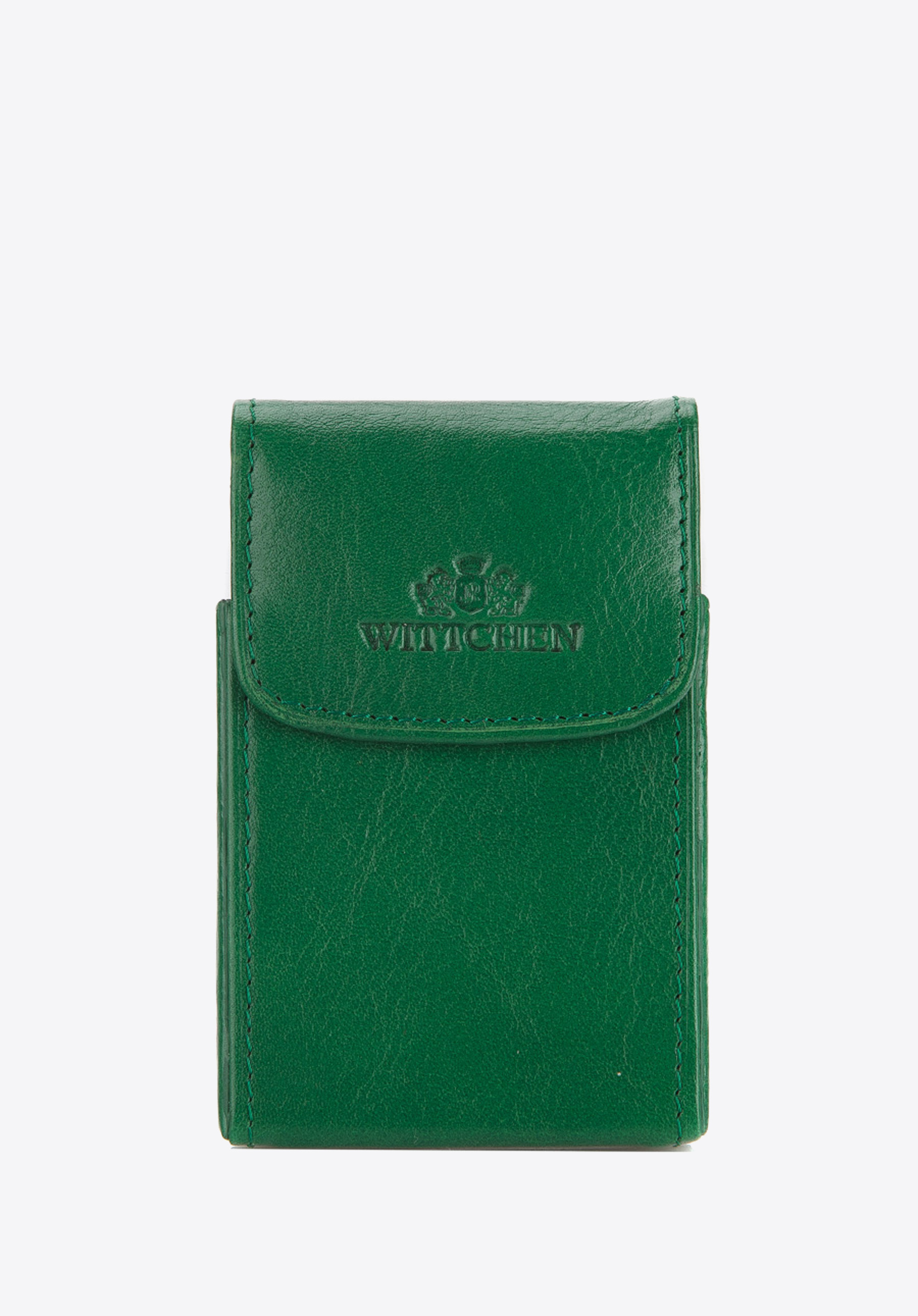 Etui na wizytówki skórzane metalowe