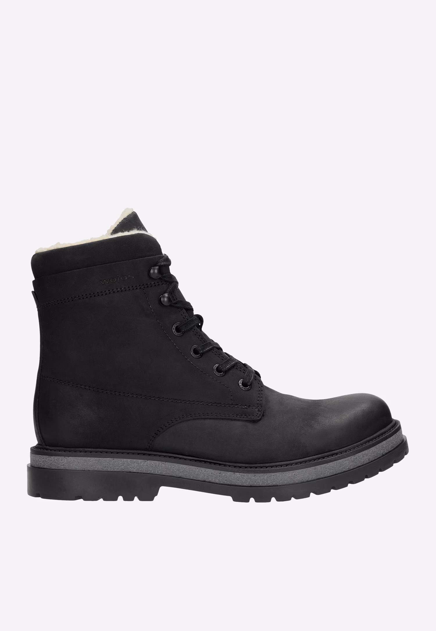 Czarne zimowe trzewiki męskie ze skóry crazy horse i nubuku