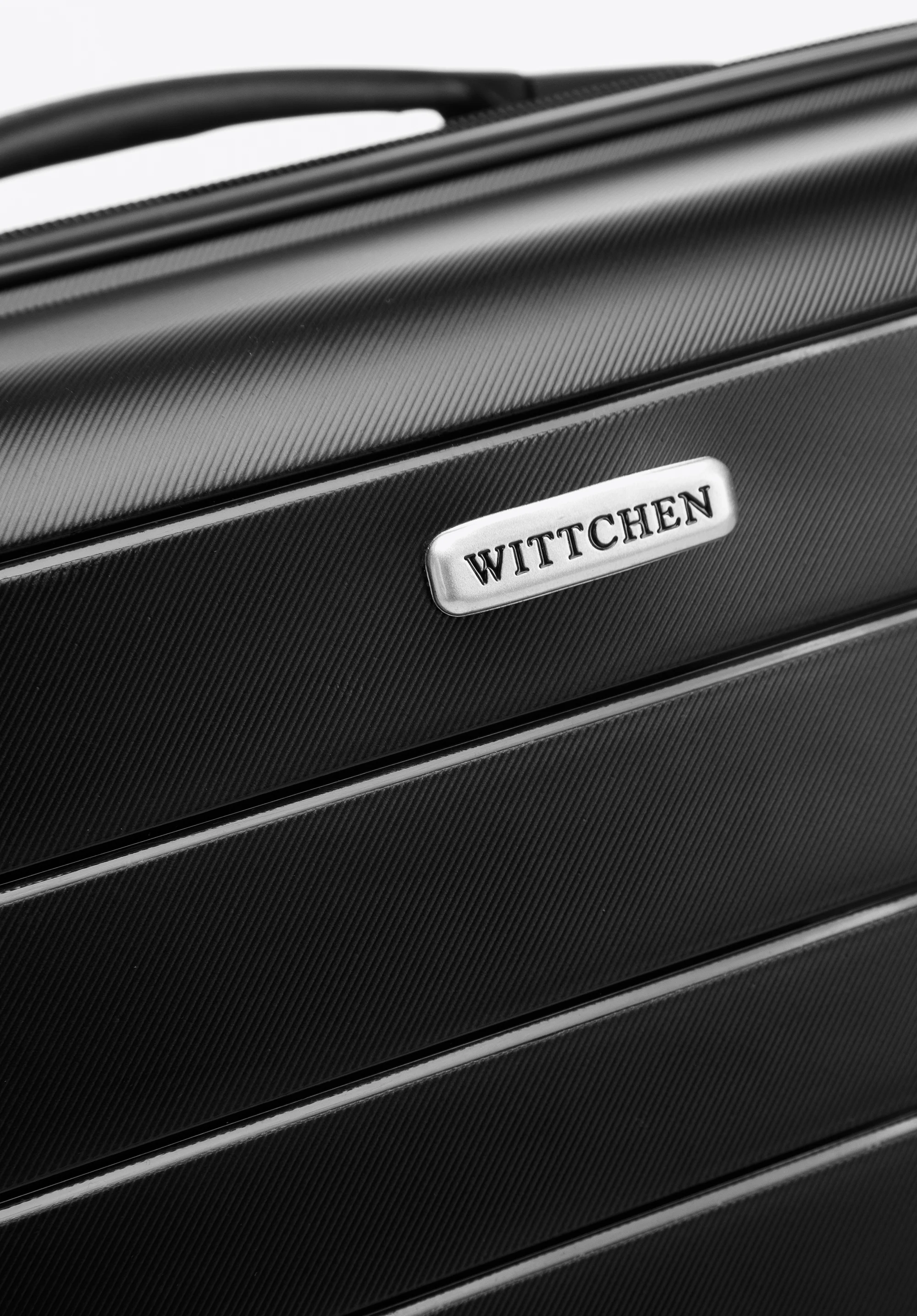 Walizka średnia z polipropylenu z błyszczącymi paskami